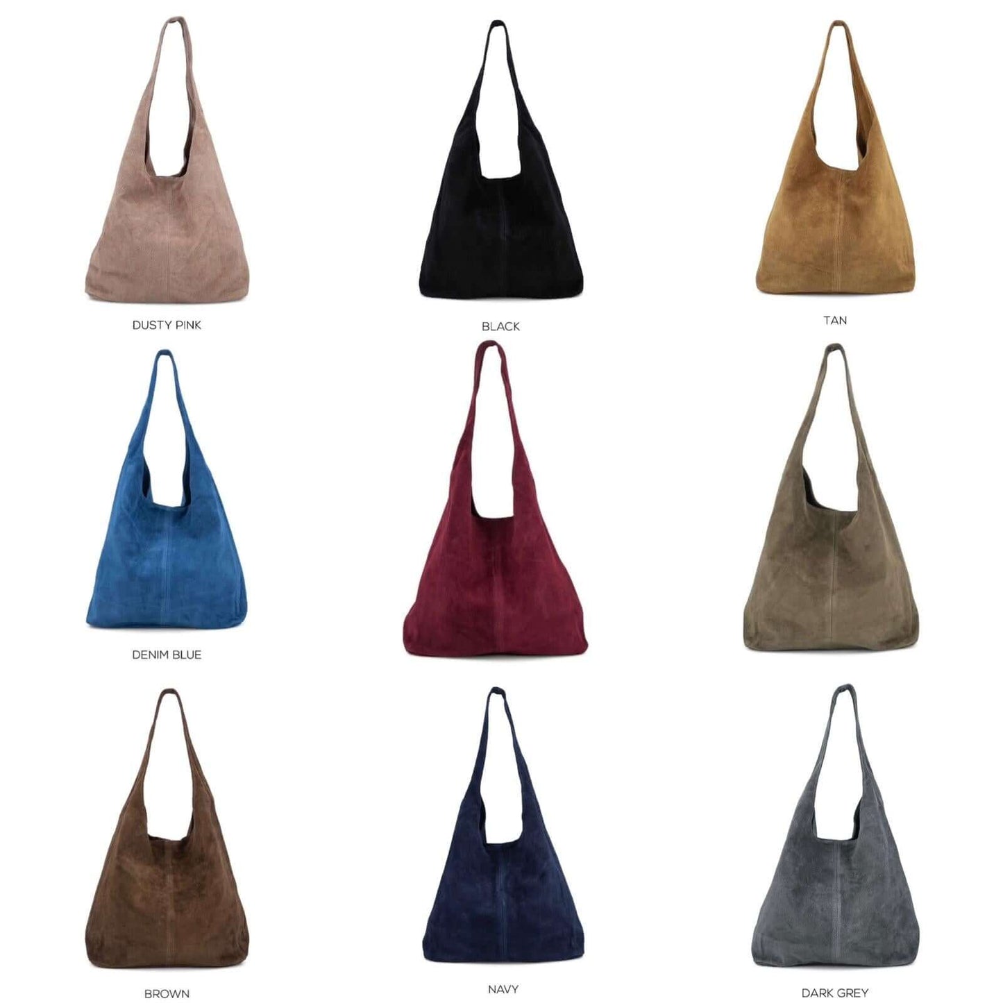 Real Suede Slouchy Hobo Bag