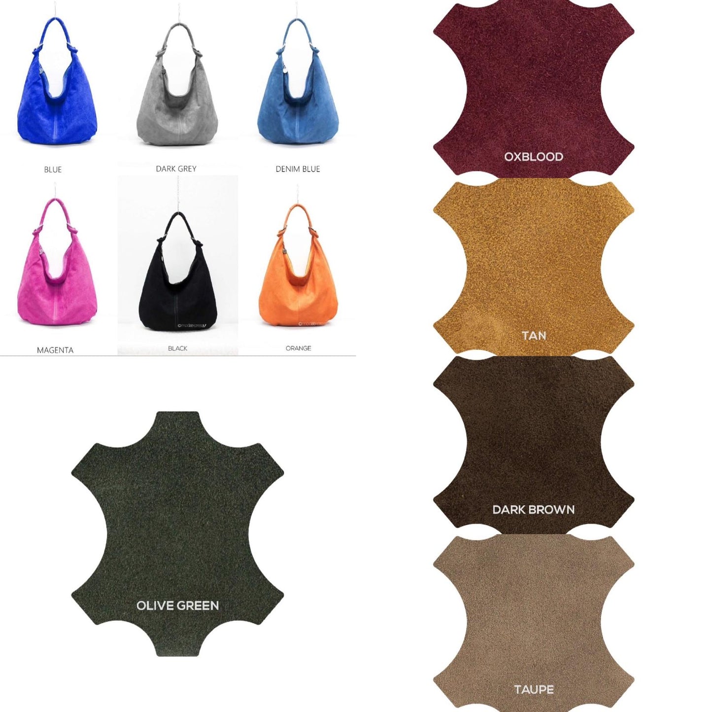 Real Suede Buckle Strap Detail Shoulder Bag