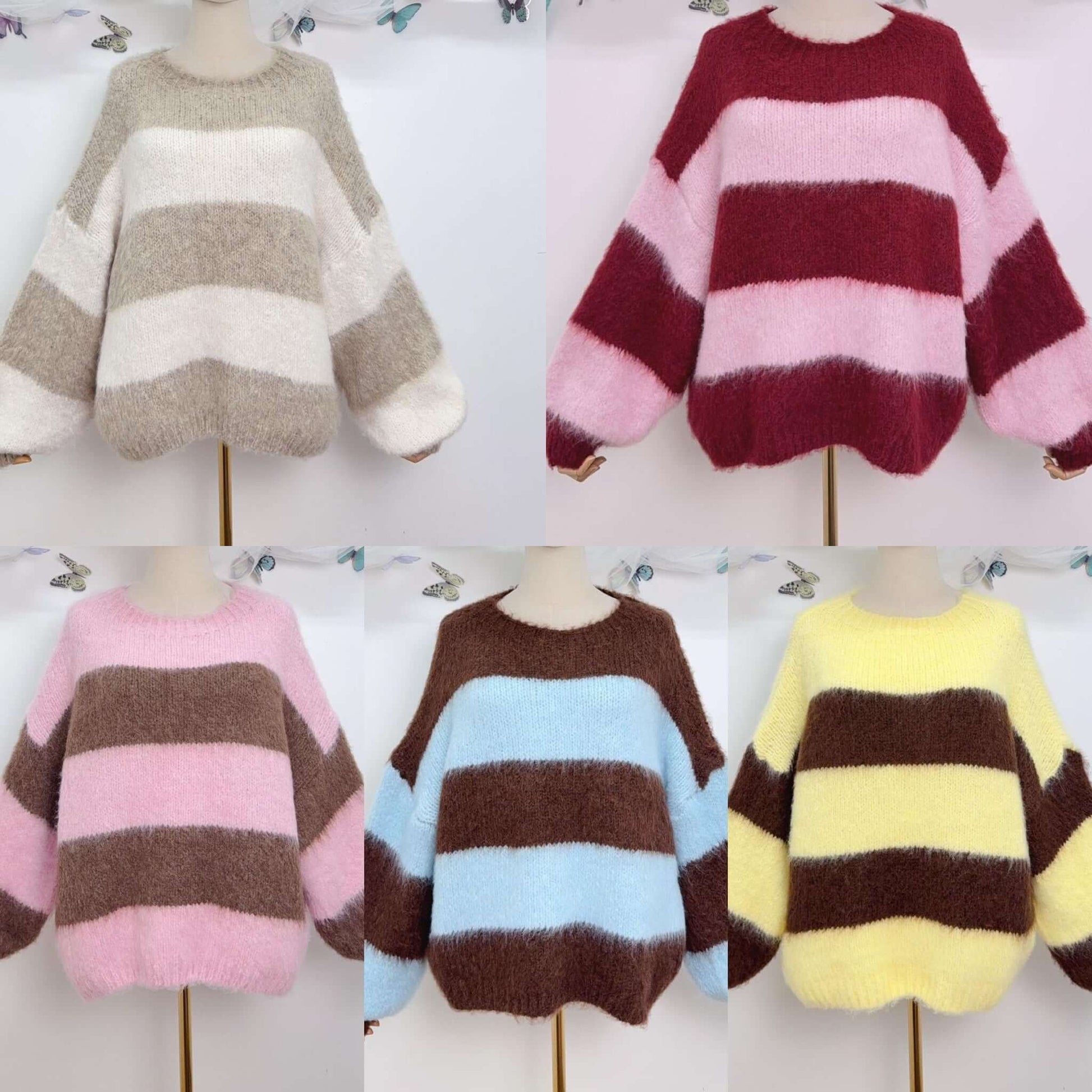 Zahra Fluffy Block Stripe Jumper