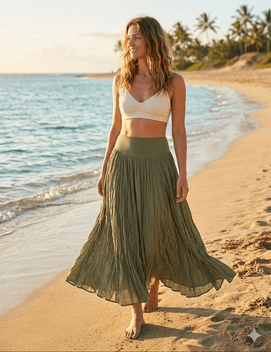 Lizzie Cotton Maxi Length Skirt