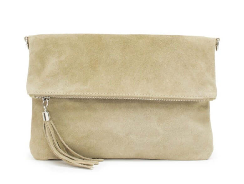 Real Suede Folded Pouch Bag