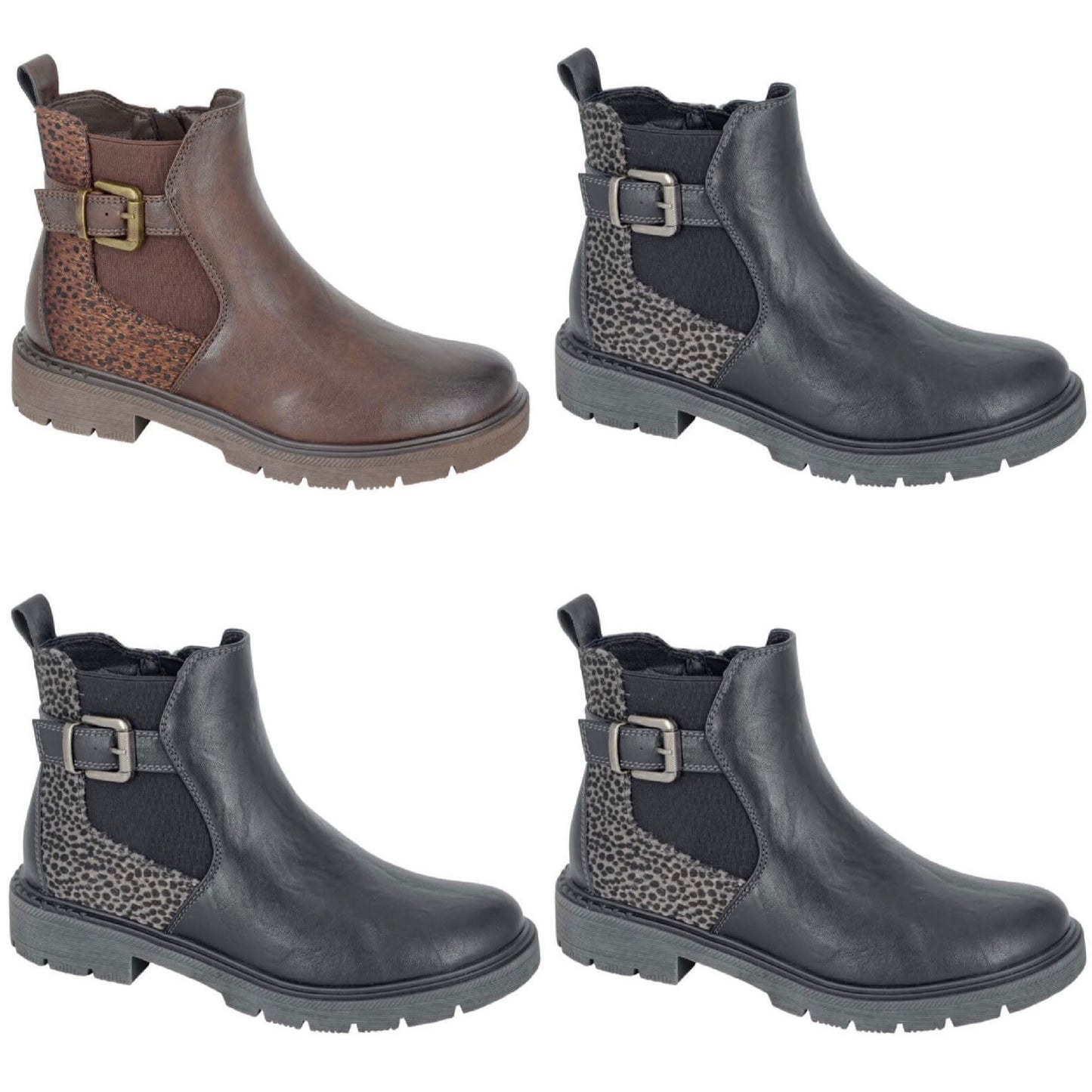Ladies Buckle Ankle Boot - ARNALDA