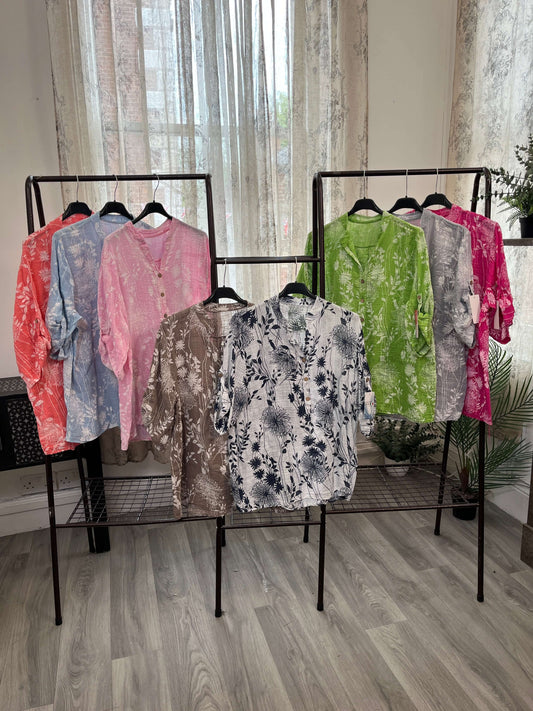 Casual 3 Button Blouse Dandelion