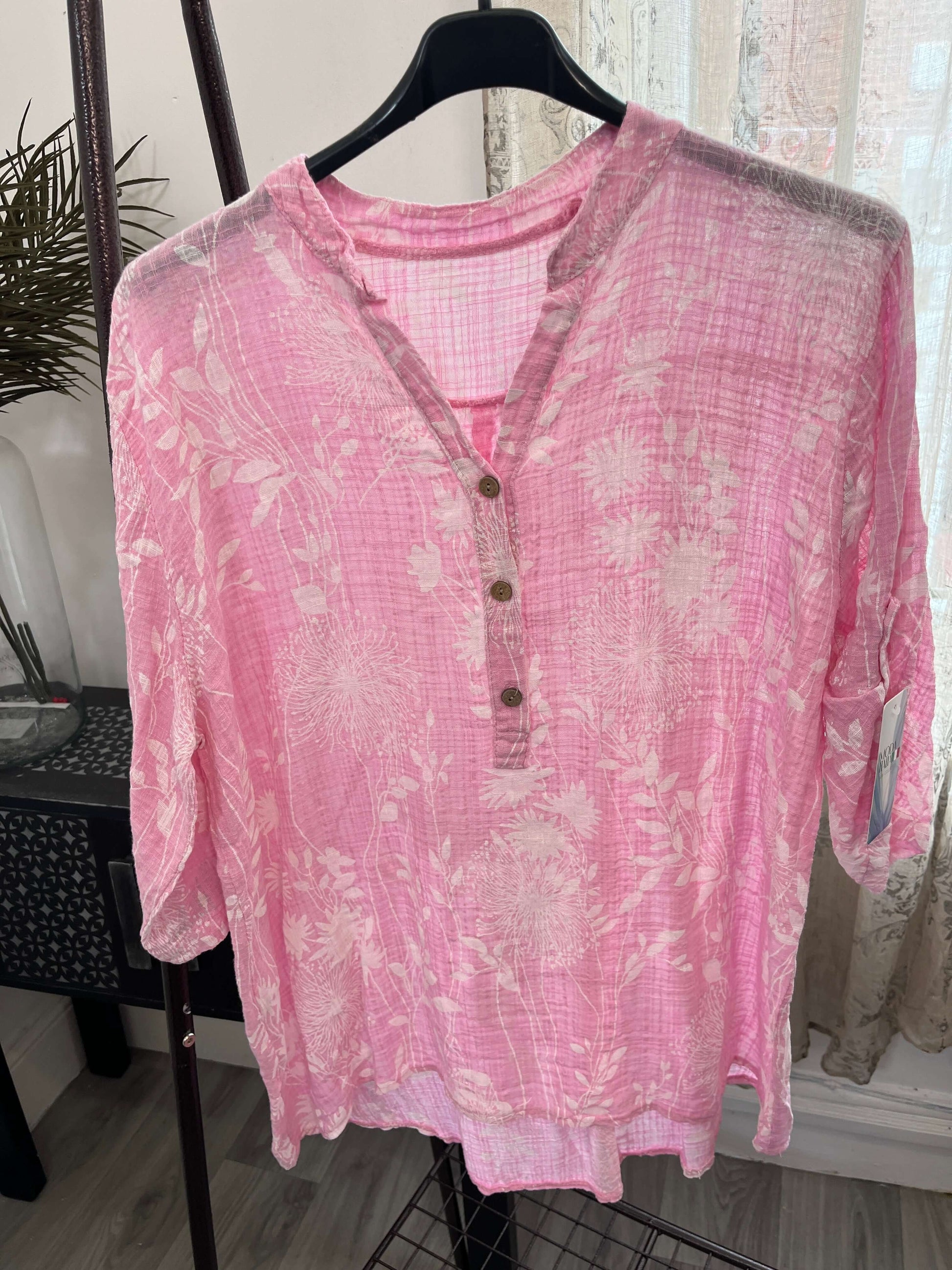 Casual 3 Button Blouse - Dandelion