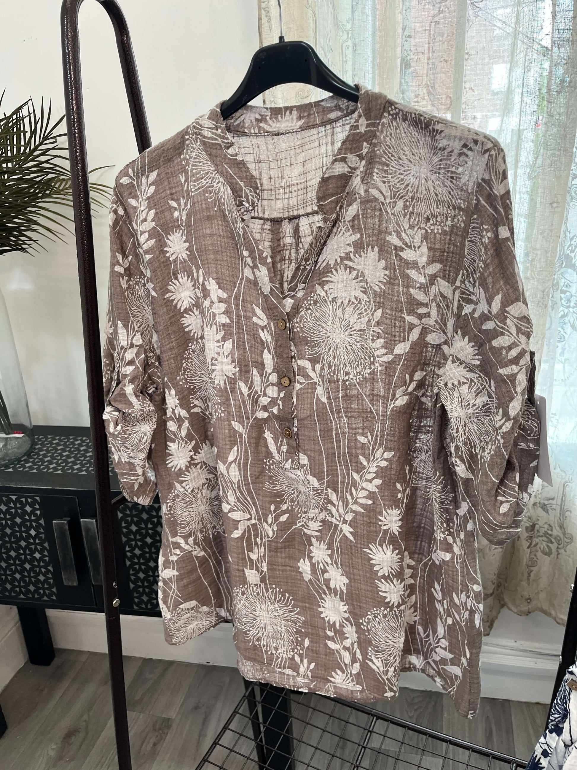 Casual 3 Button Blouse - Dandelion