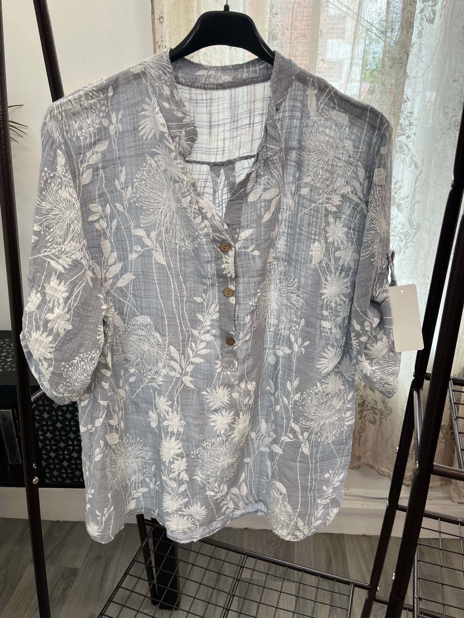 Casual 3 Button Blouse - Dandelion