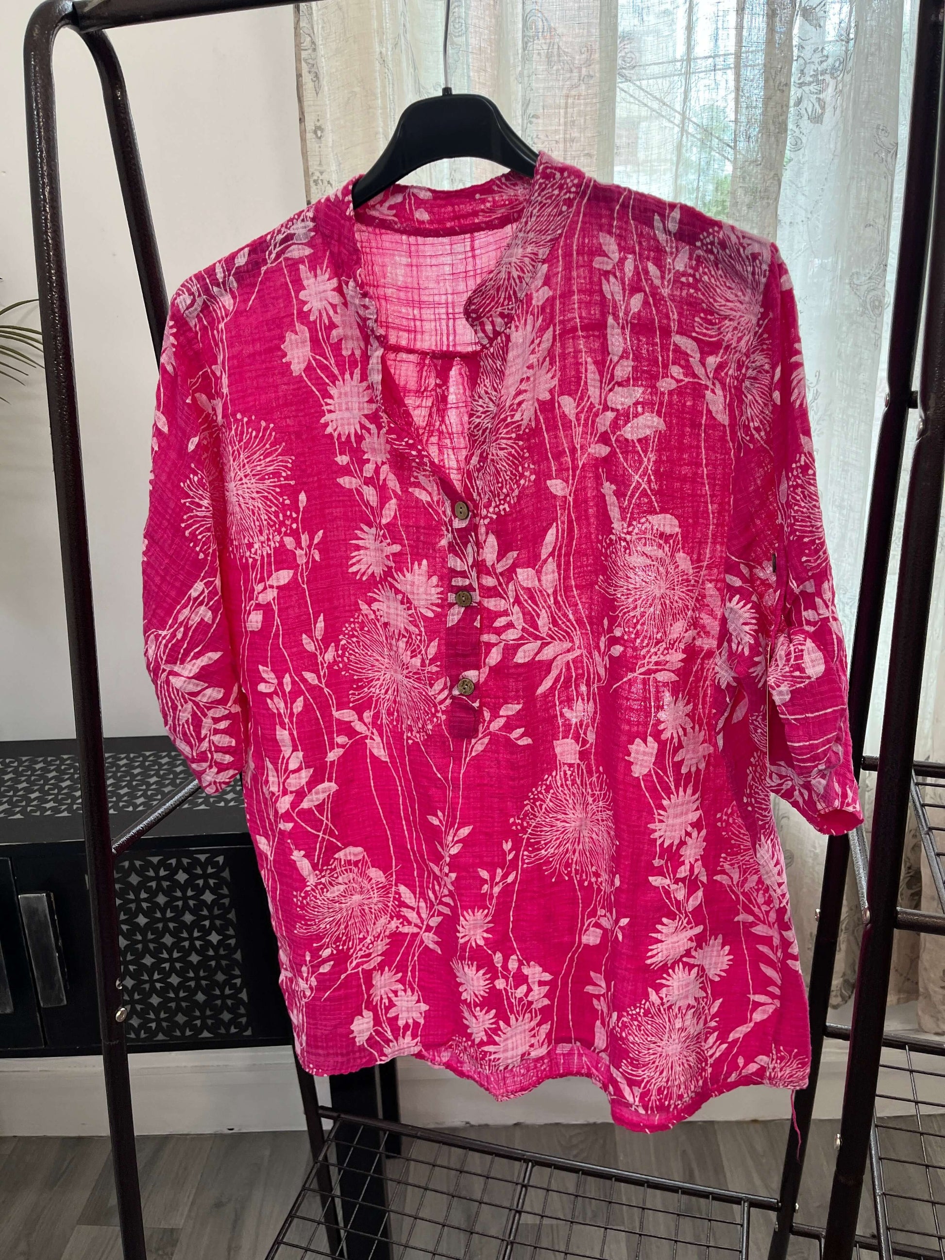 Casual 3 Button Blouse - Dandelion