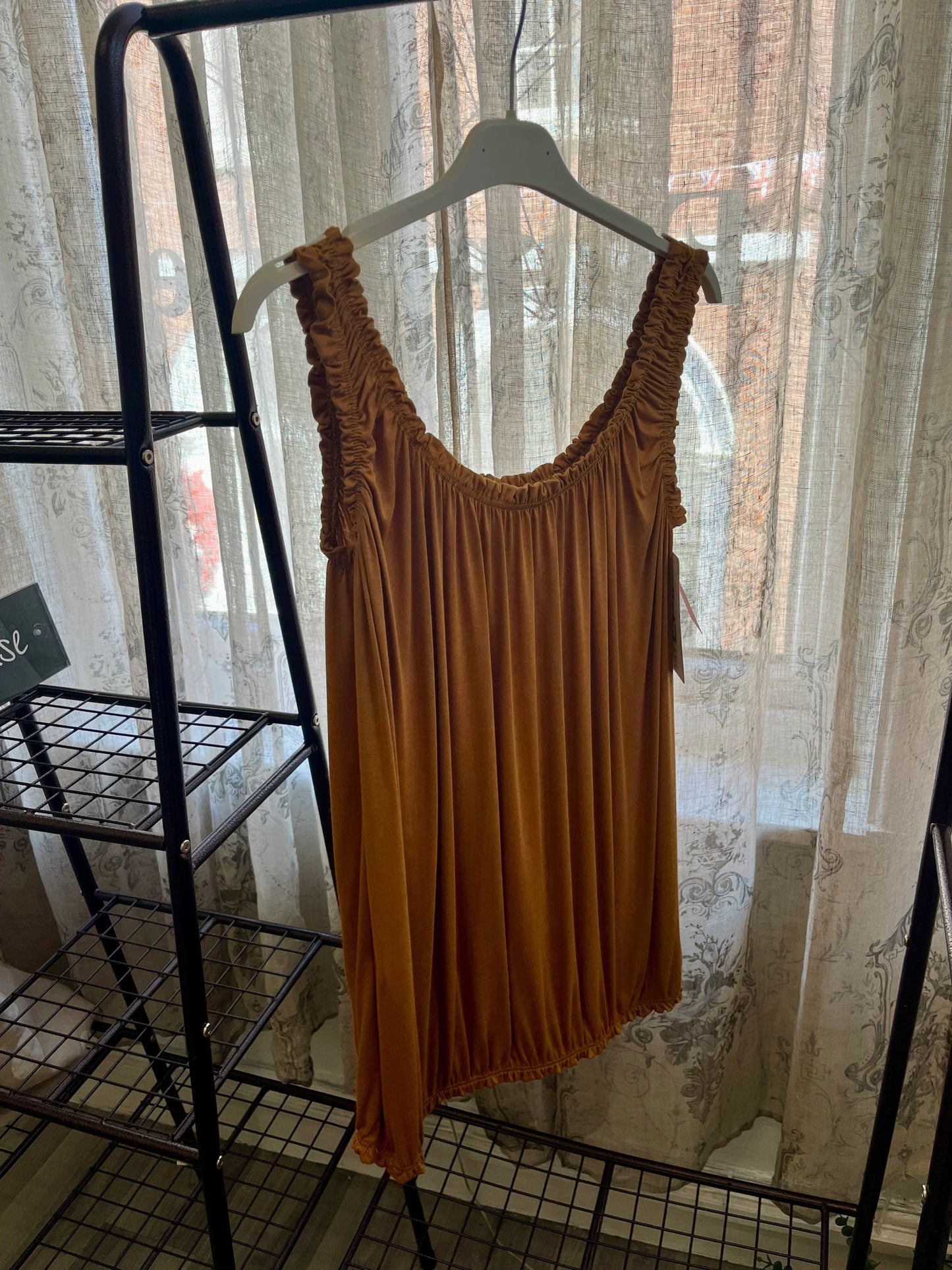 Womens Bubble Hem Ruffle Vest Top