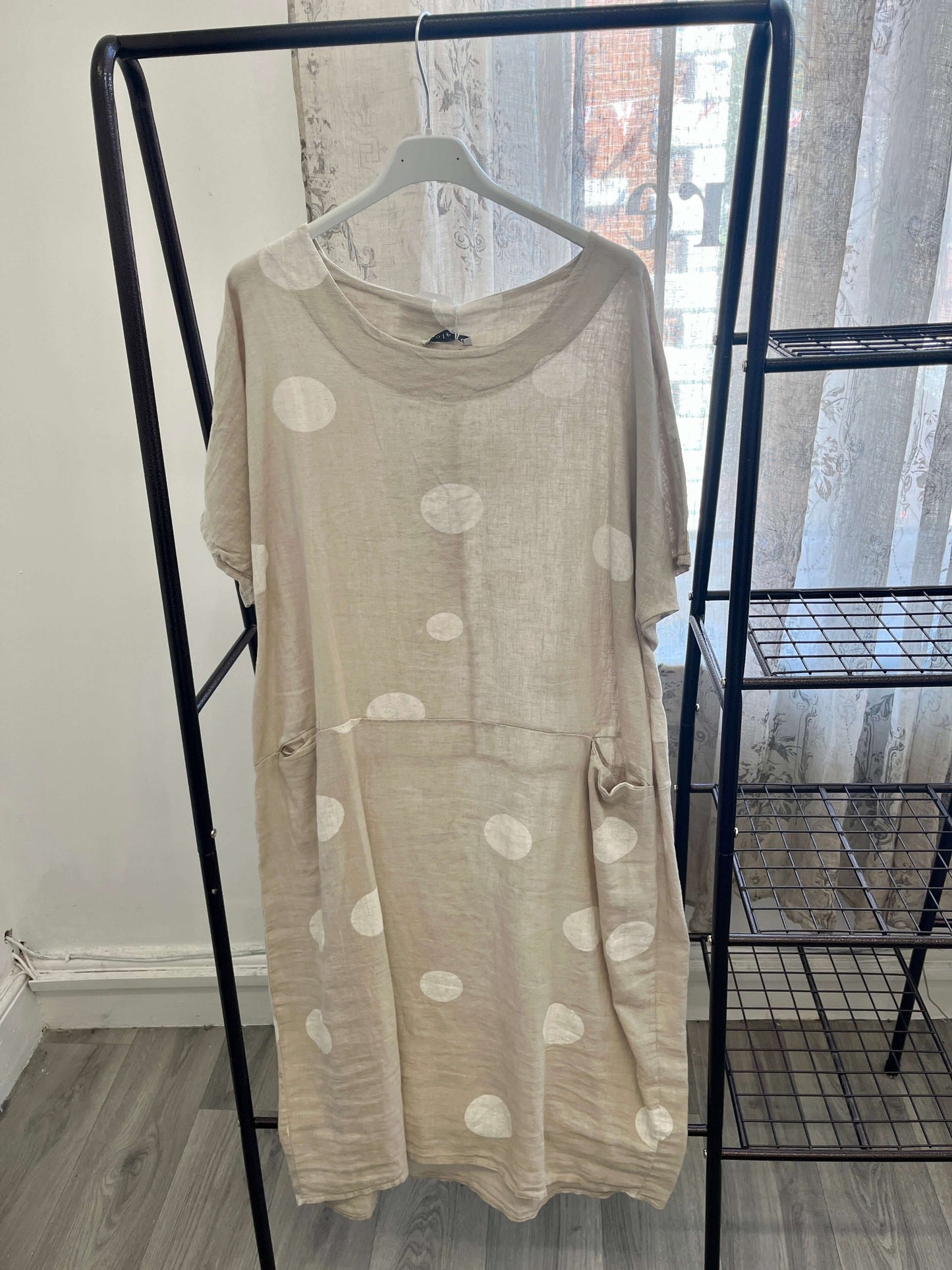 Winnie Polka Dot spotty Linen Dress