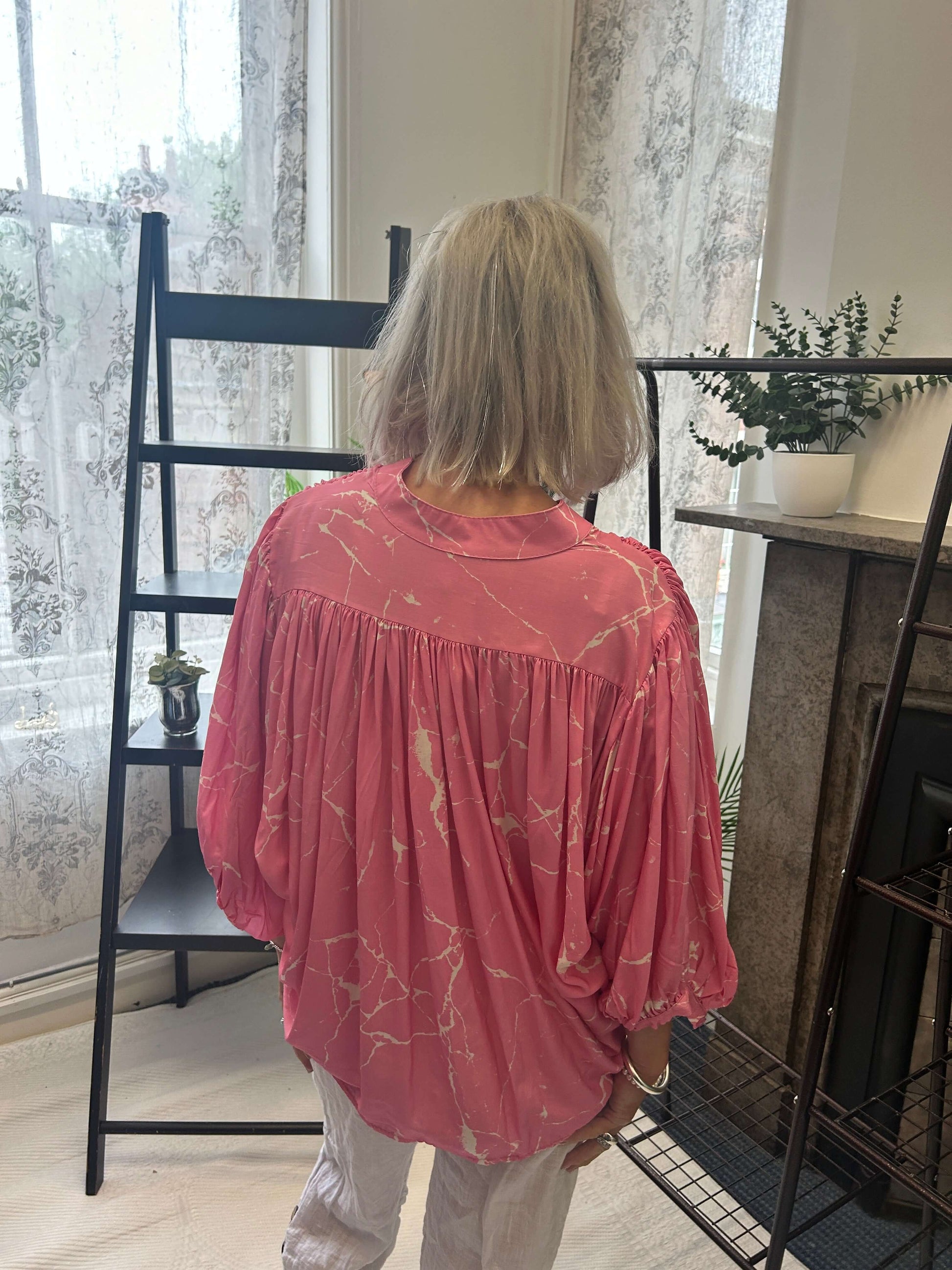 Libby Tie Dye Balloon Sleeve Blouse