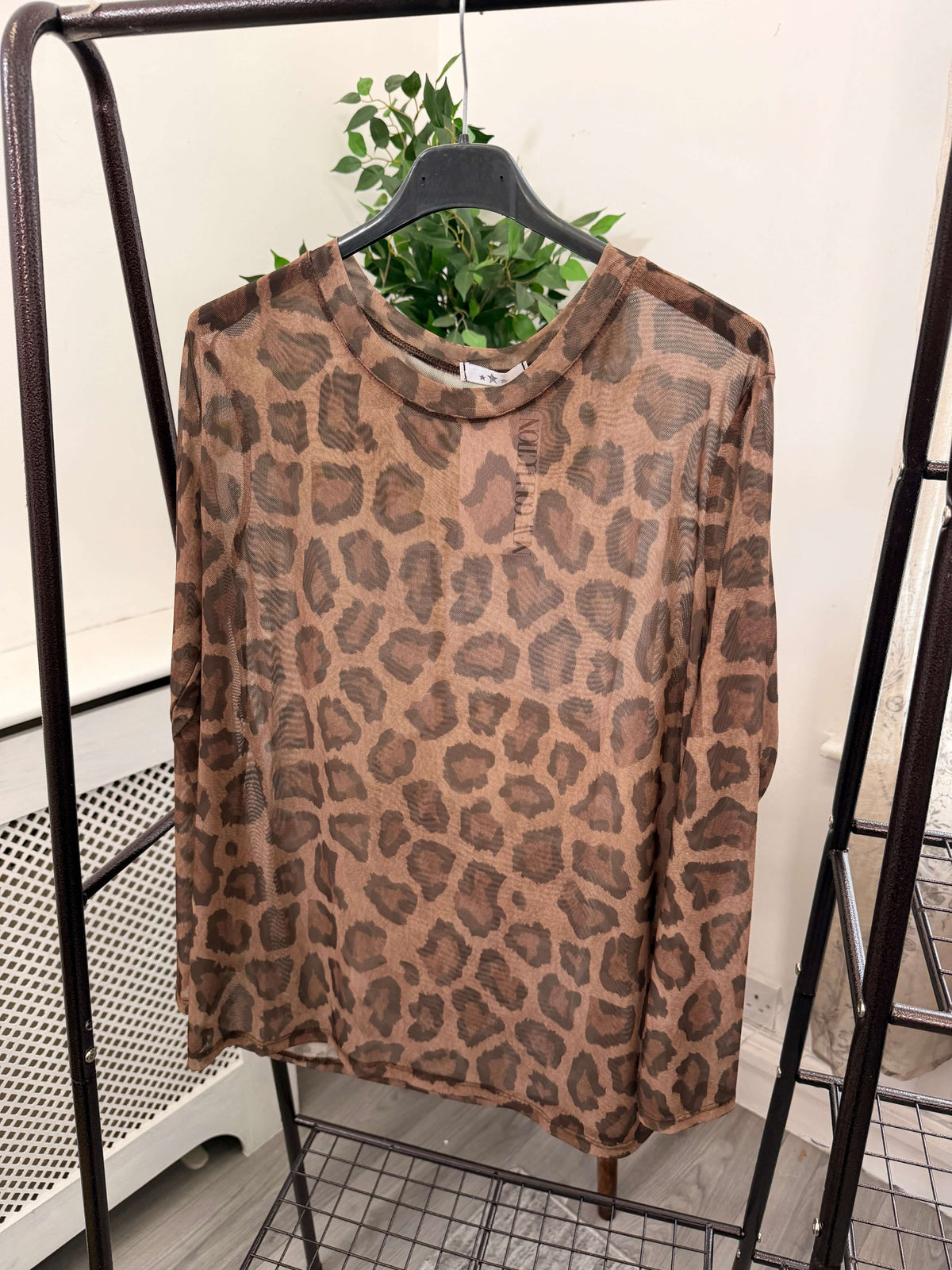 Orla Mesh Layering Top - Leopard