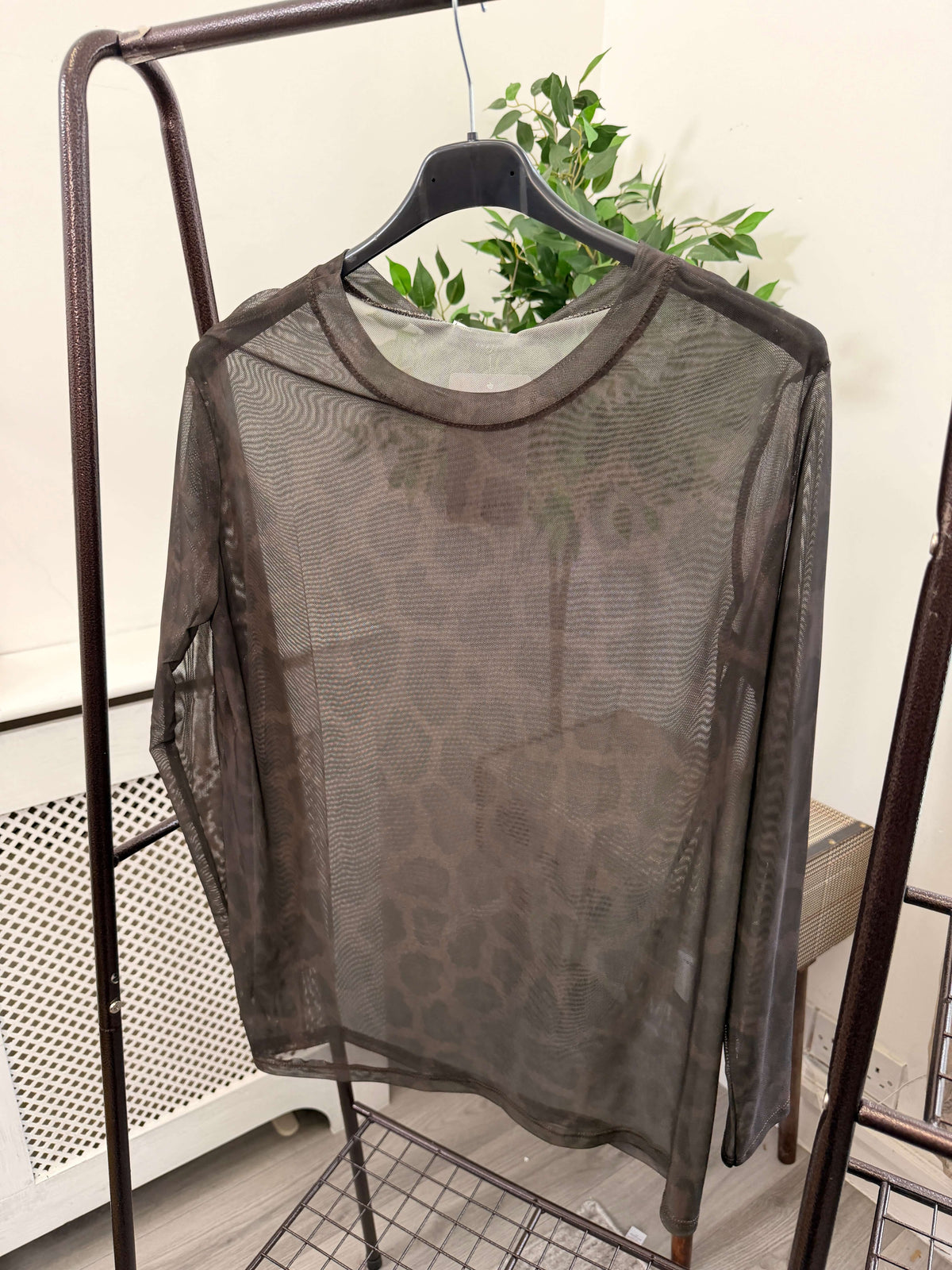 Orla Mesh Layering Top - Leopard