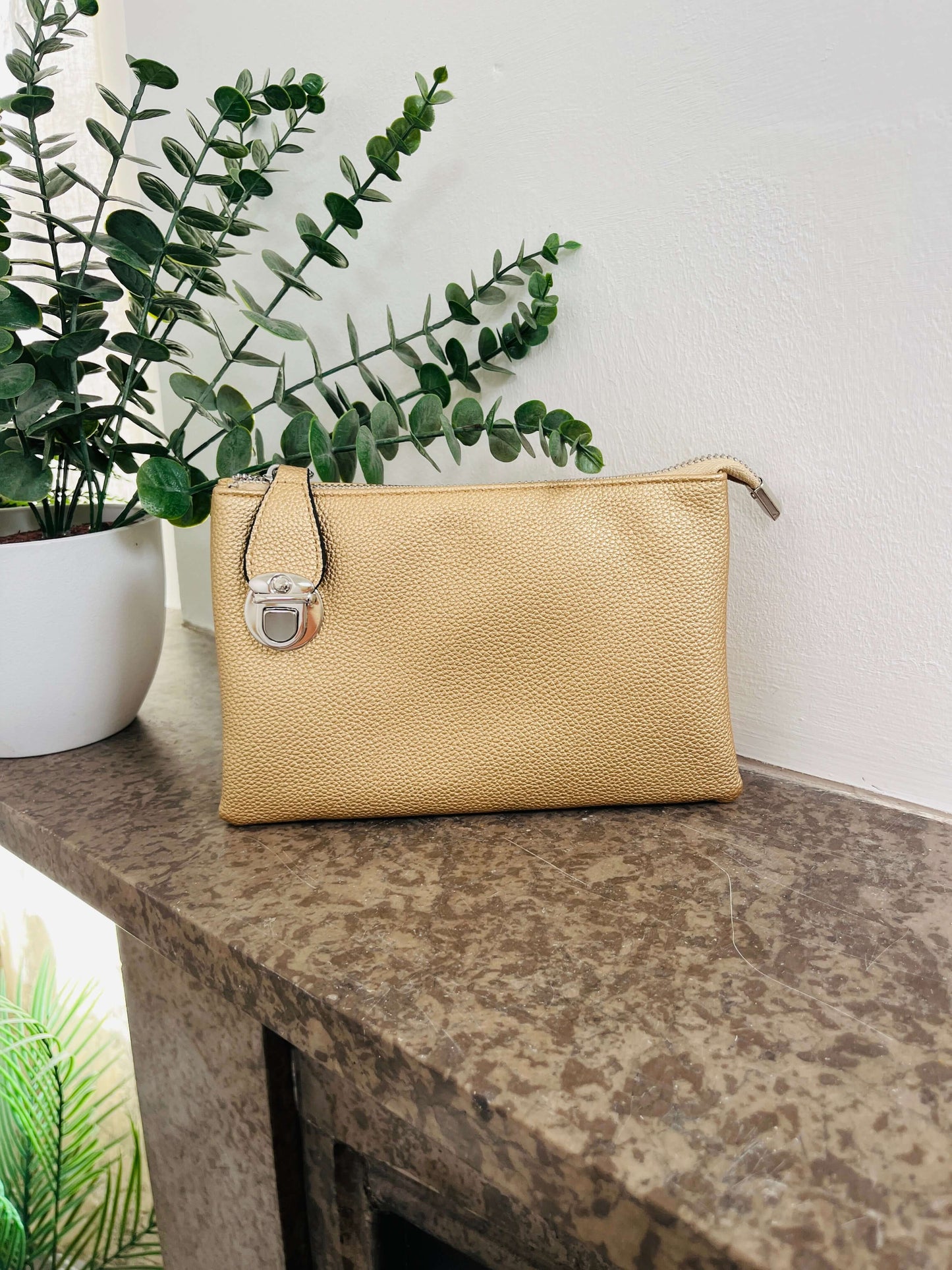 Ladies Silver Buckle Clutch Bag (13 colours)