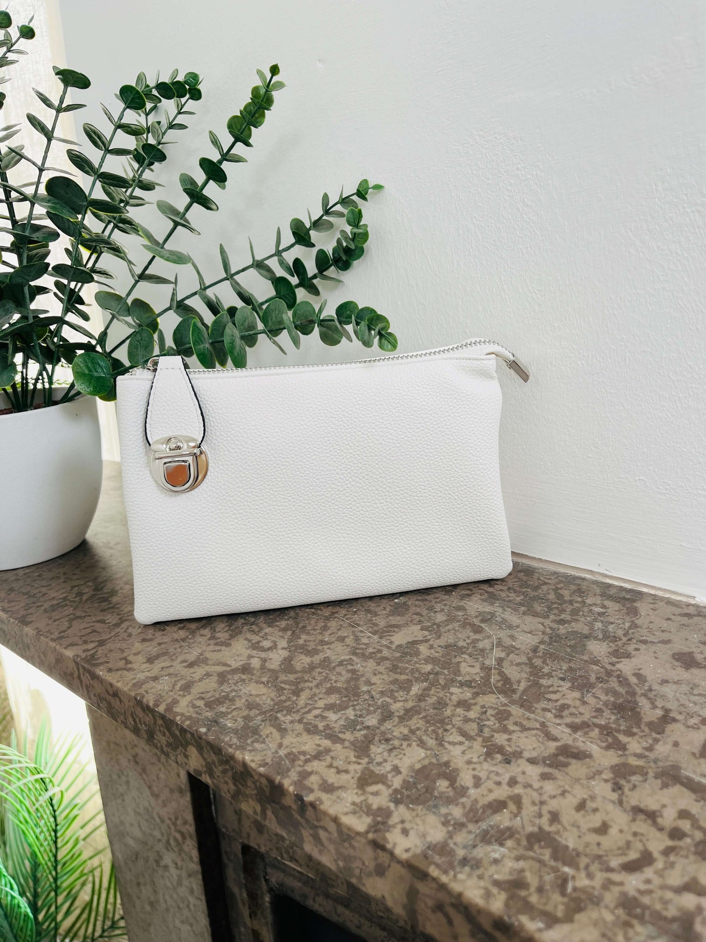 Ladies Silver Buckle Clutch Bag (13 colours)