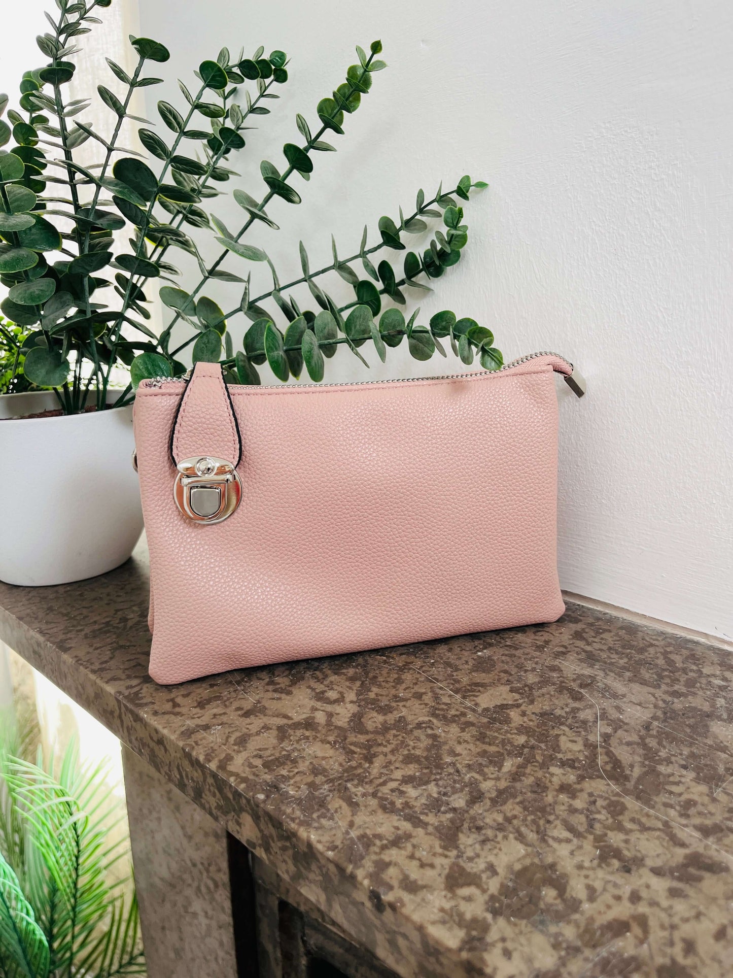 Ladies Silver Buckle Clutch Bag (13 colours)