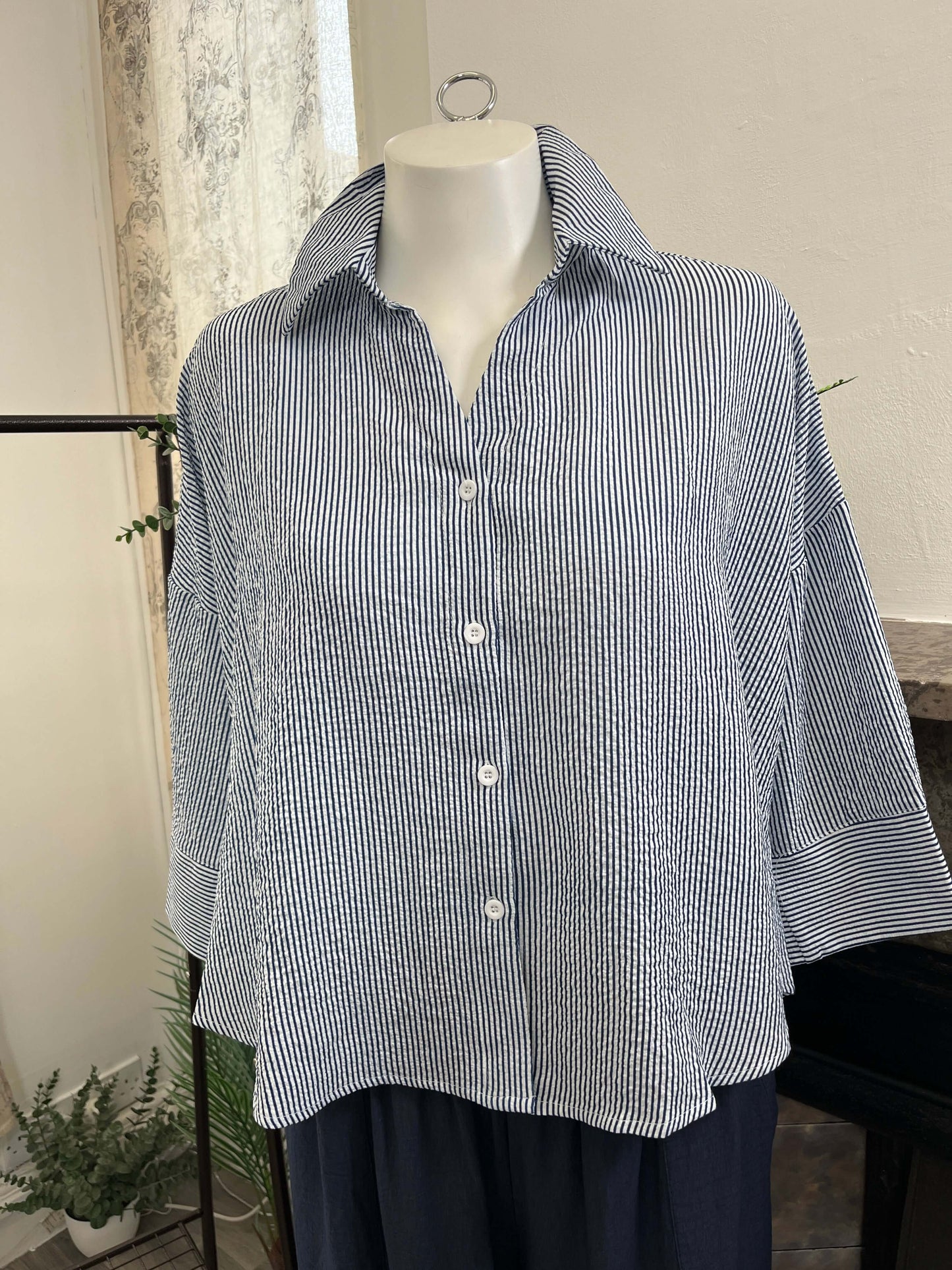 Margot Pastel Pin Stripe Blouse