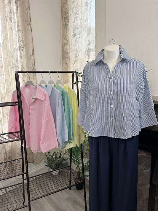Margot Pastel Pin Stripe Blouse