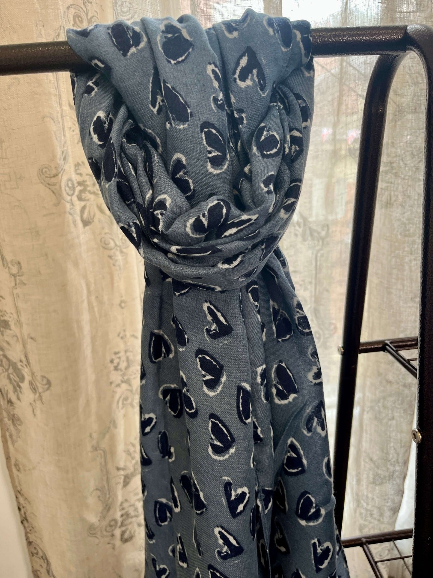 Heart Print Lightweight Scarf