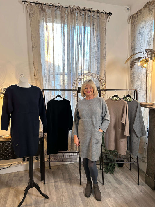 Serena One Pocket Detail Jumper Dress