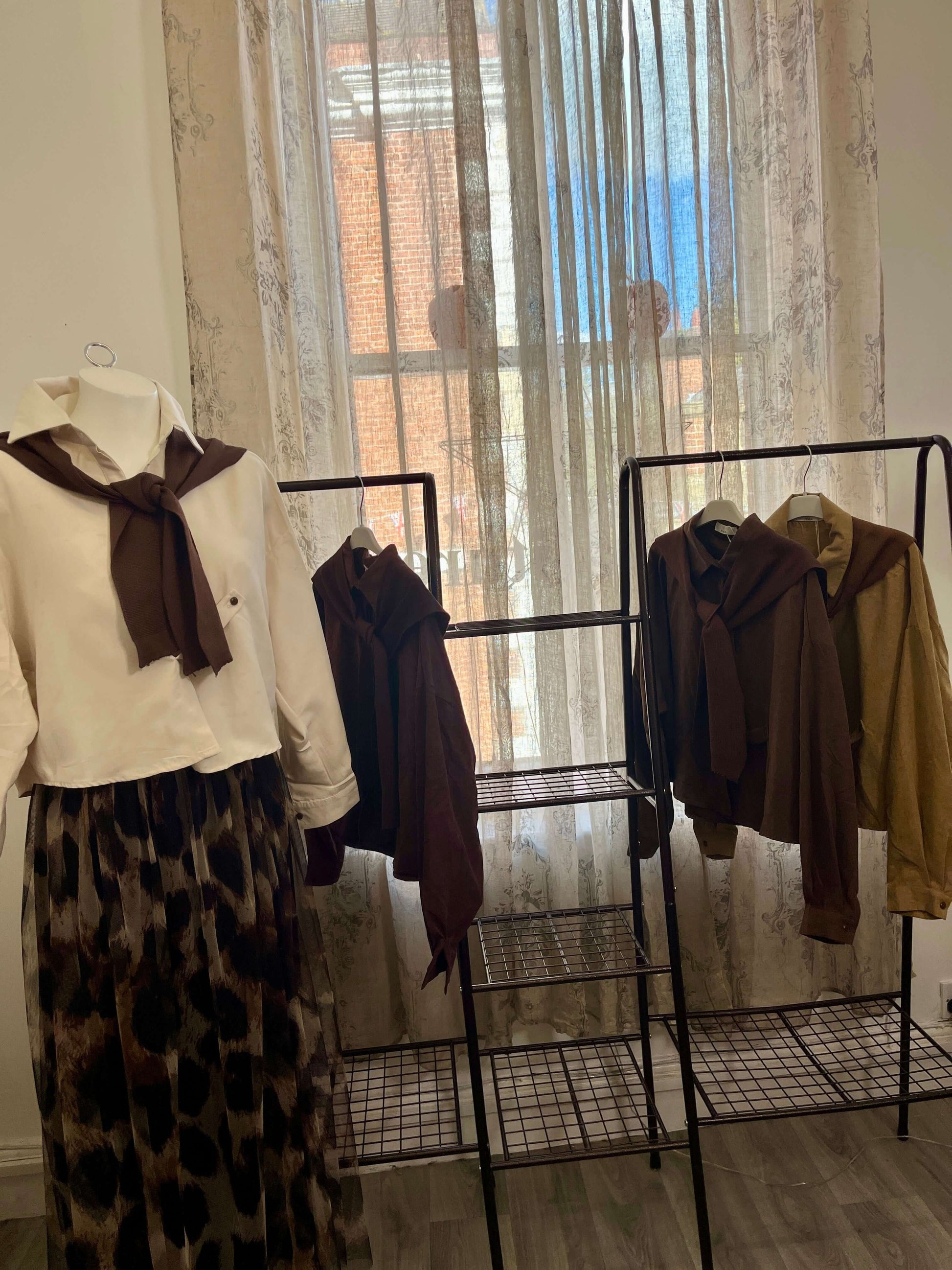 Luxurious Floaty Shirt & Shawl Set