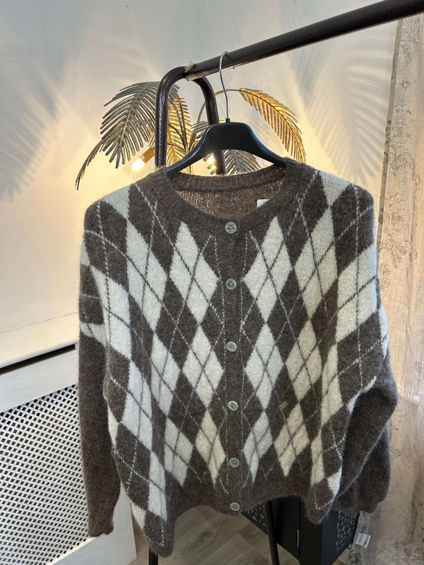 Argyle Nordic Style Cardigan