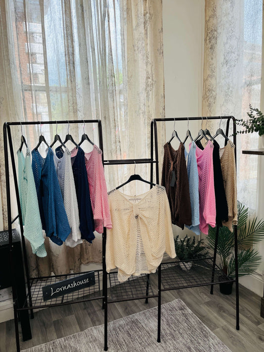 Chloe Loose Weave Drop Down Top