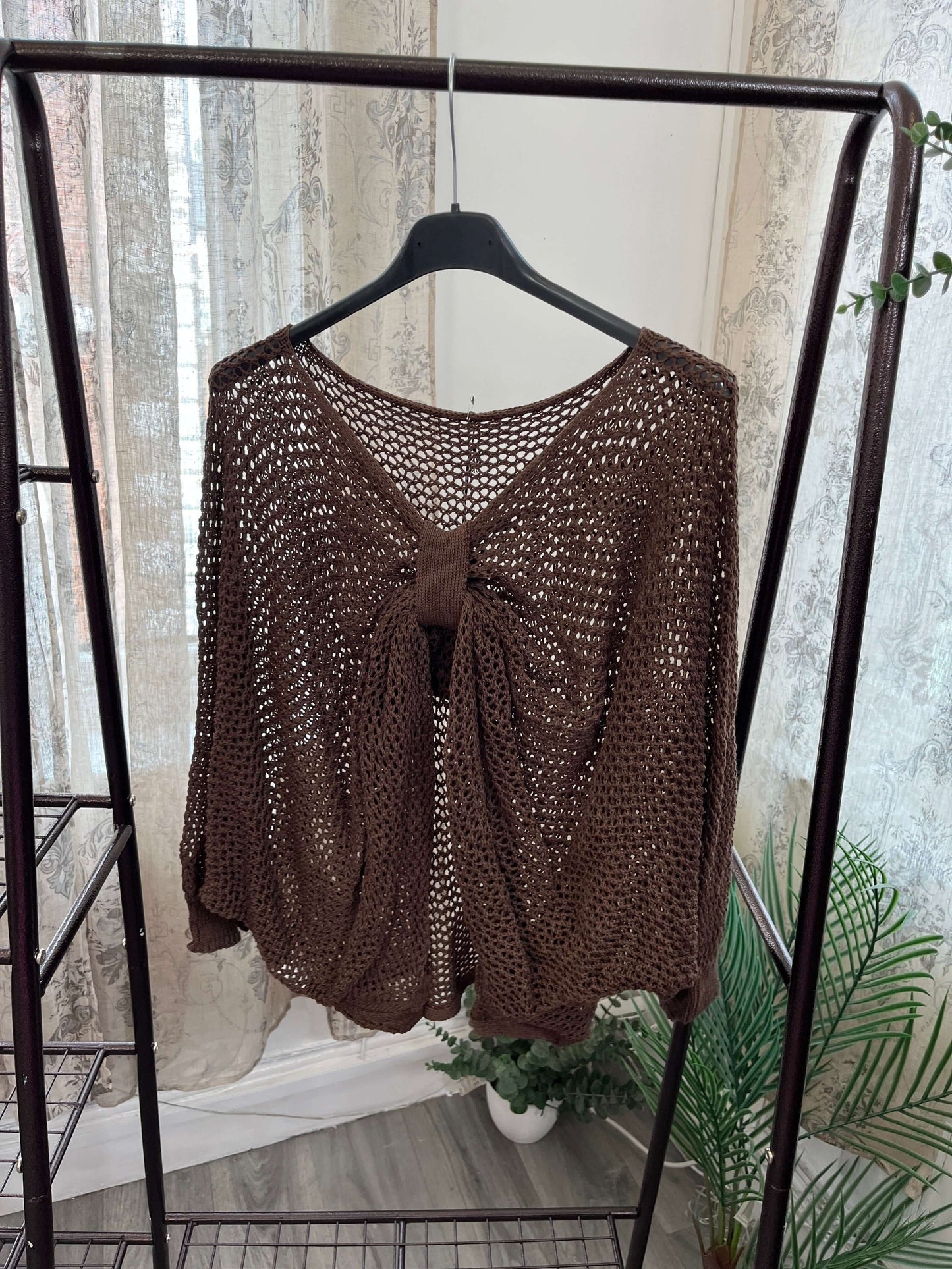 Chloe Loose Weave Drop Down Top