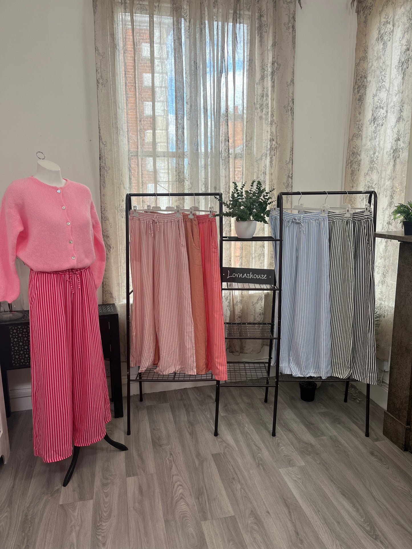 Lola Wide Leg Striped Trousers