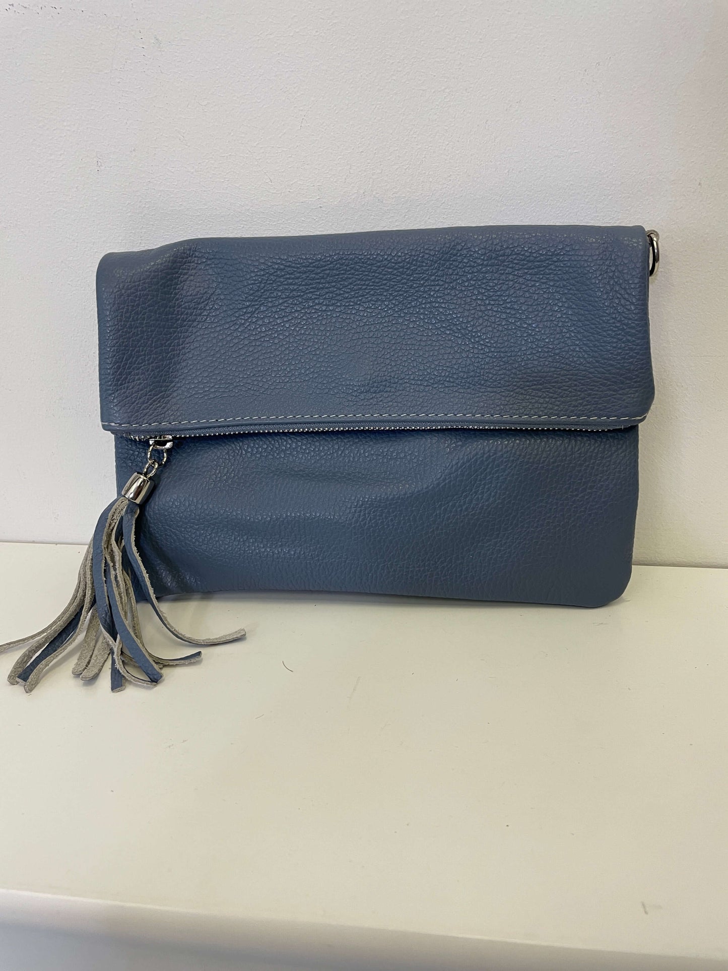 Real Leather Folded Pouch Bag