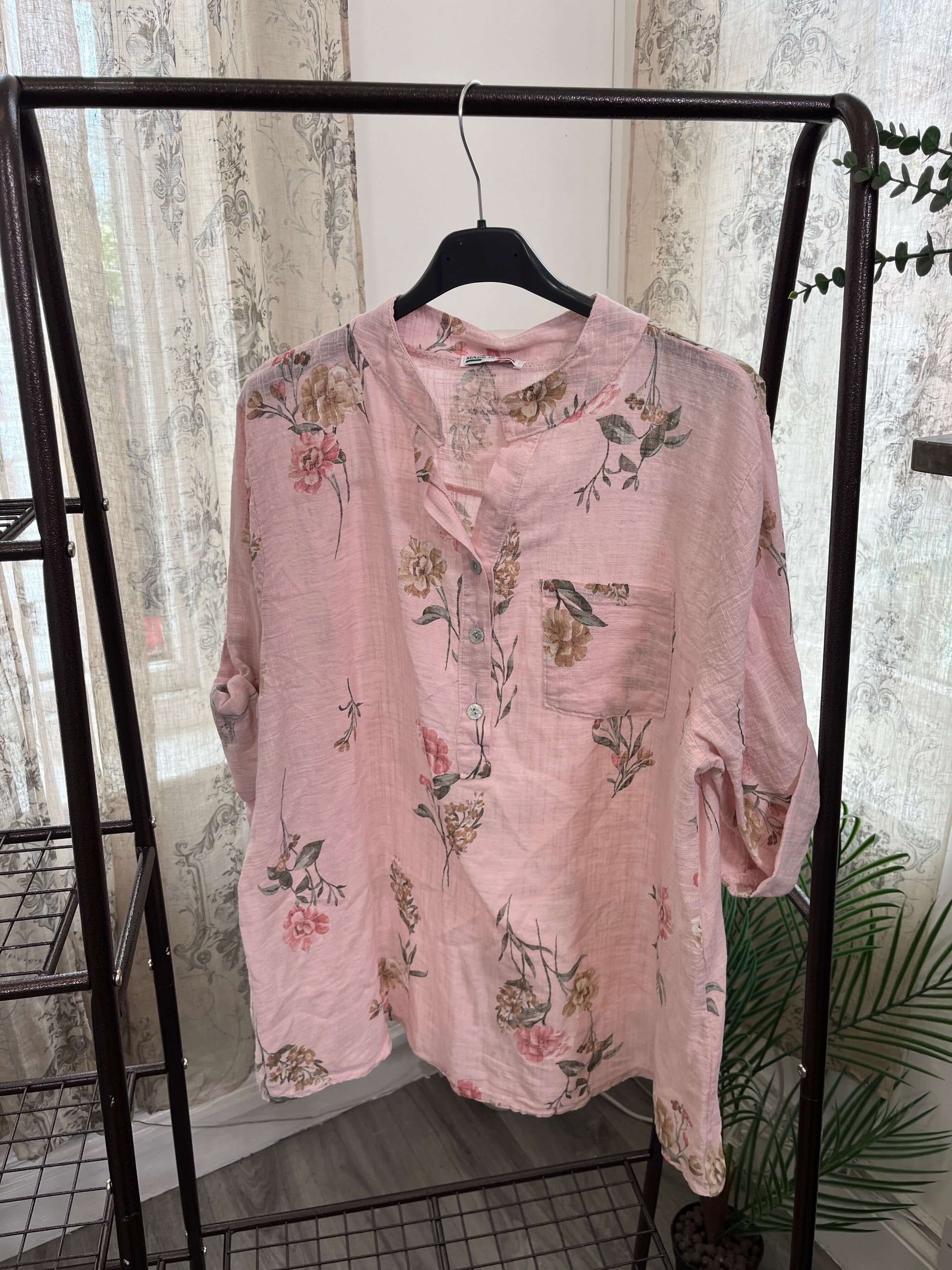 Luisa 3 Button Blouse - Vintage Floral