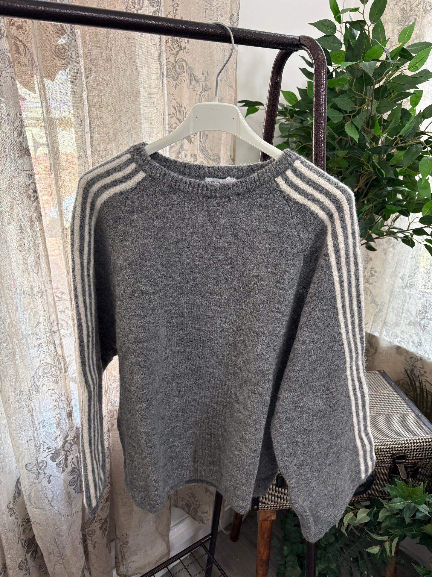 Ladies Striped Sleeve Jumper