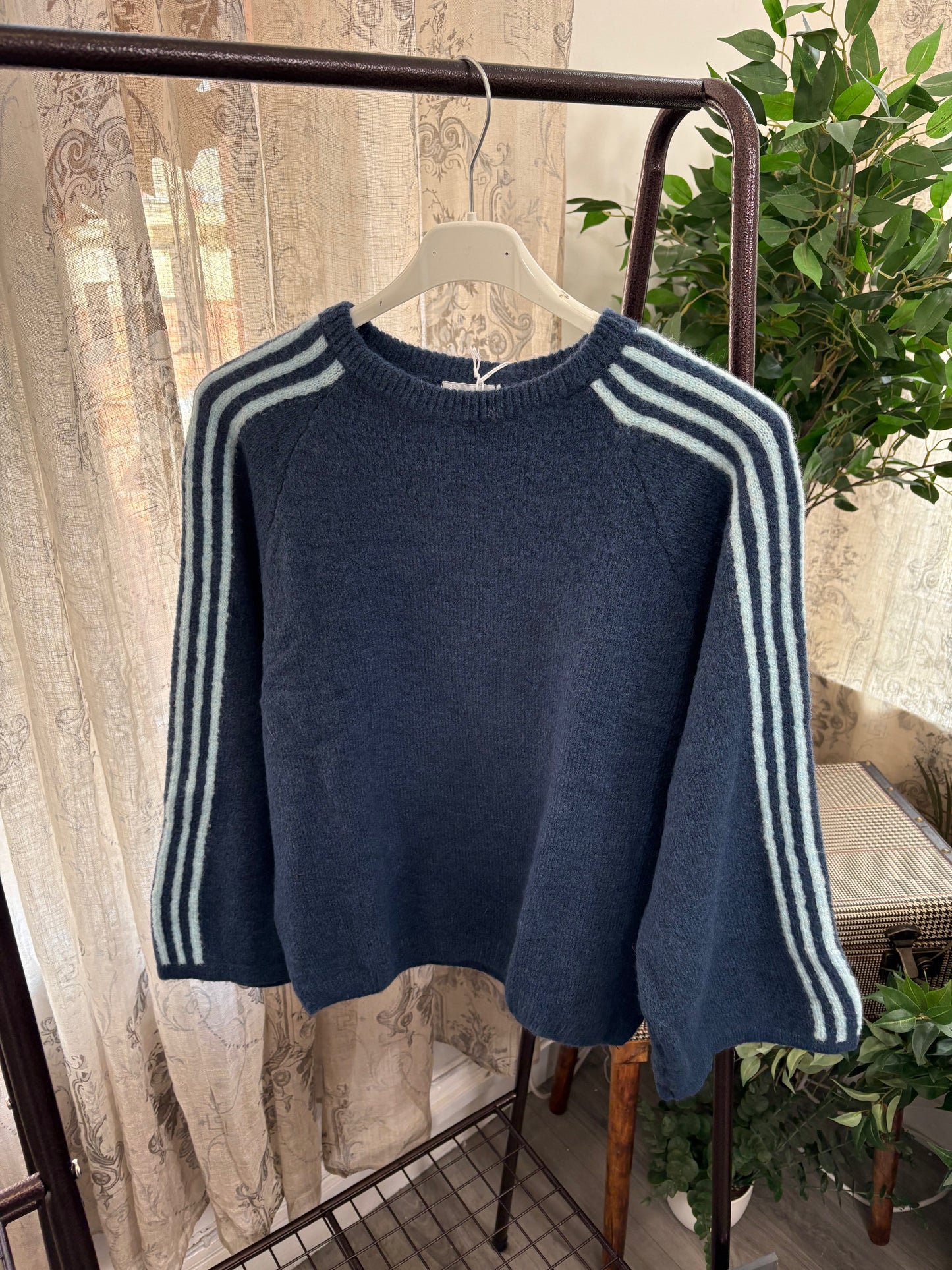 Ladies Striped Sleeve Jumper
