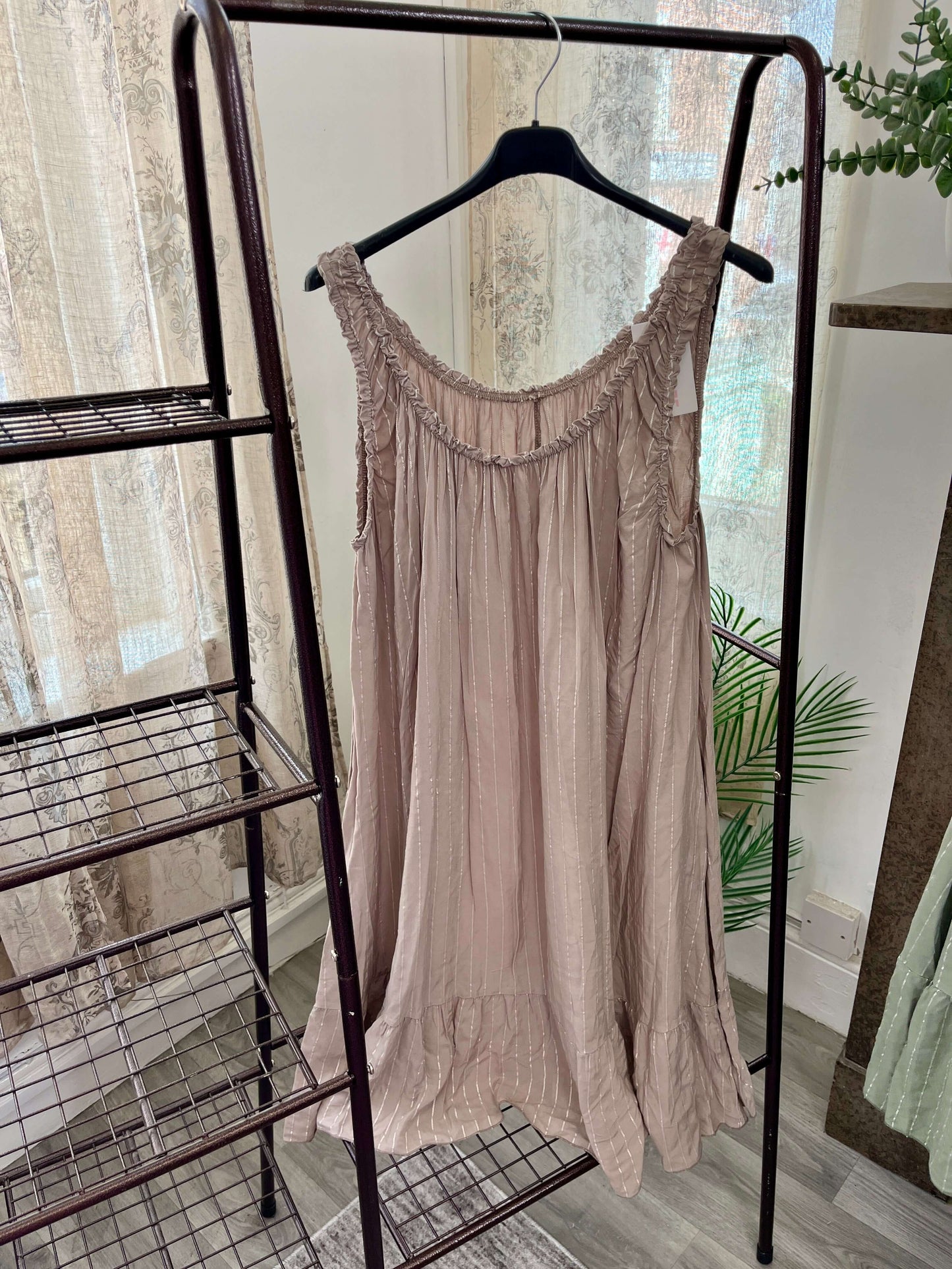 Flowy Gauze Stripe Midi Sundress