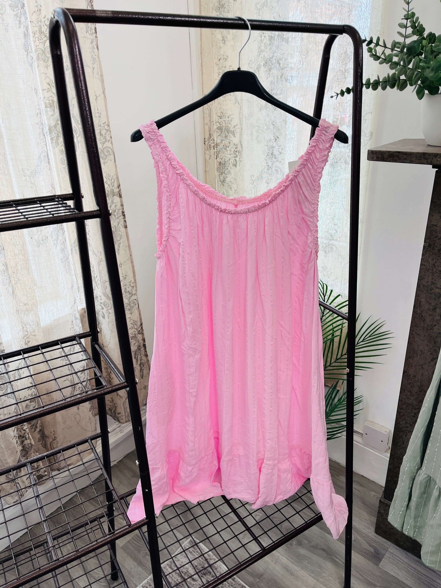 Flowy Gauze Stripe Midi Sundress