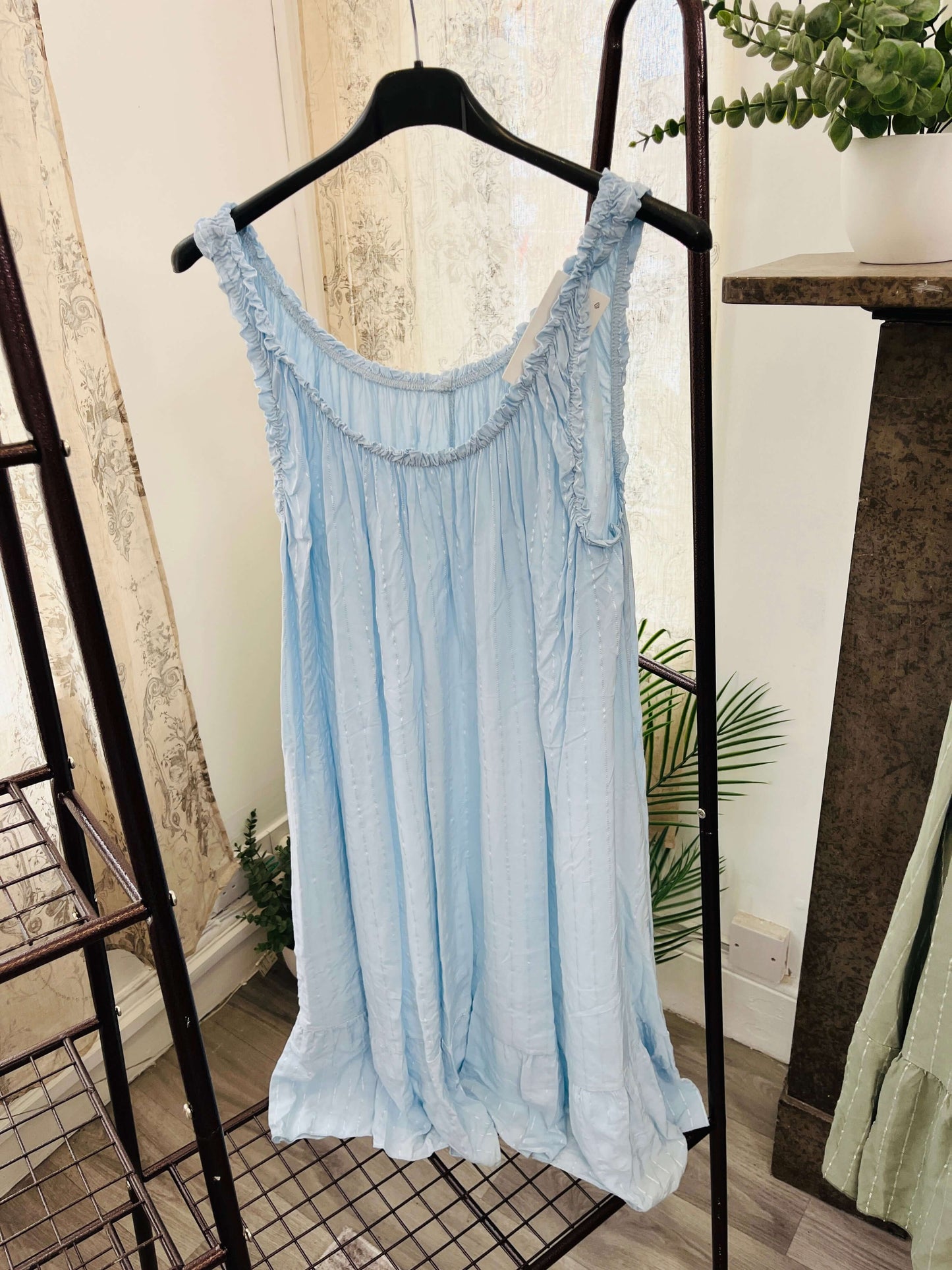 Flowy Gauze Stripe Midi Sundress