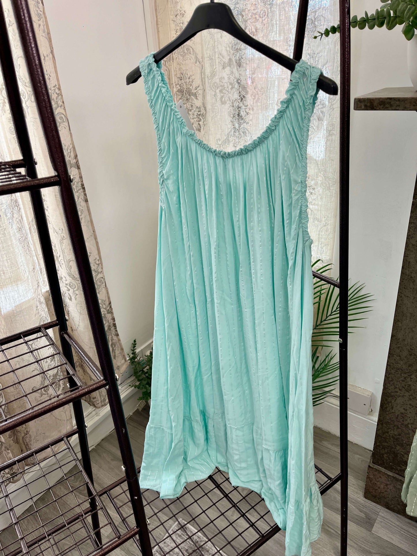 Flowy Gauze Stripe Midi Sundress