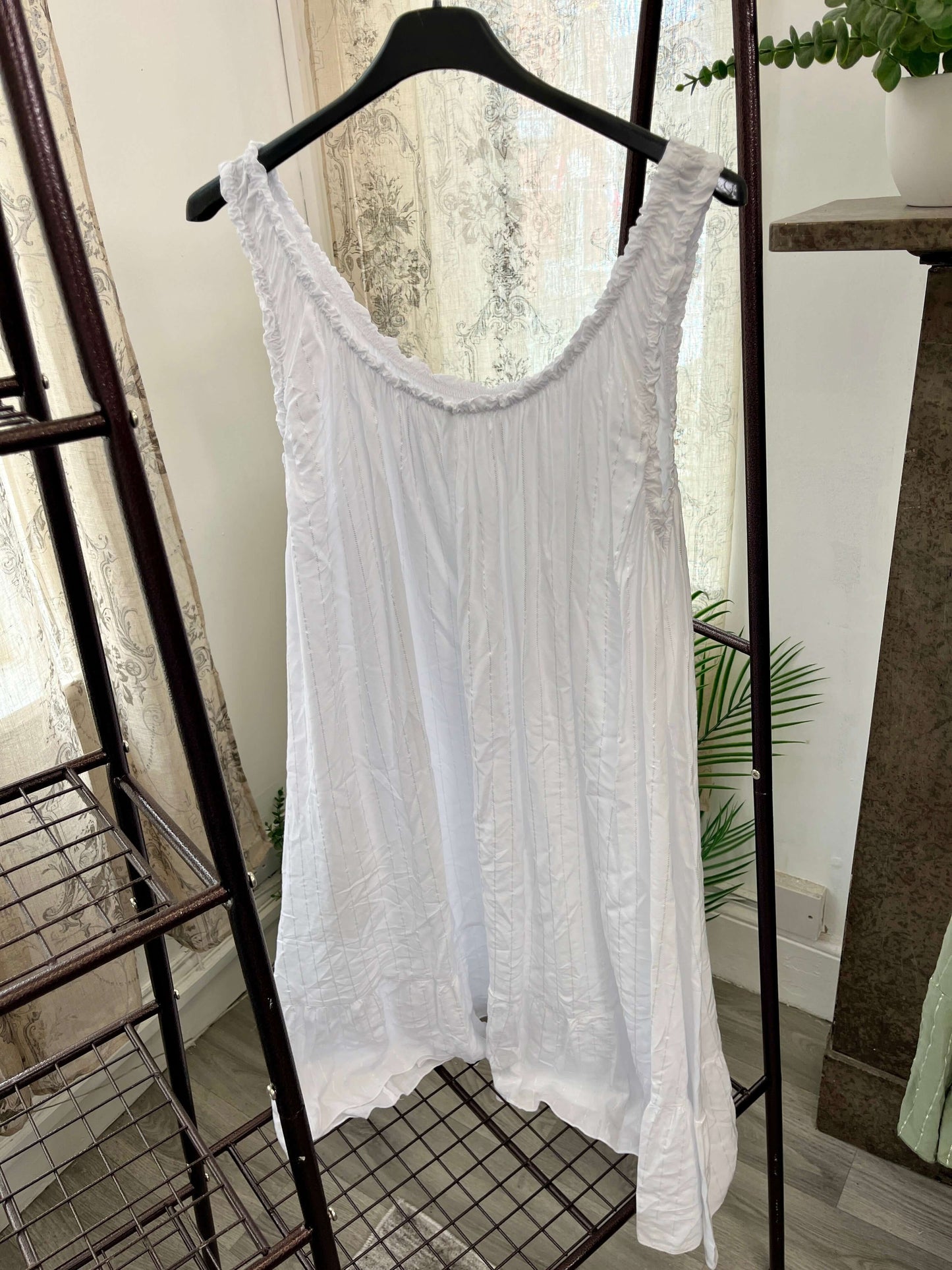 Flowy Gauze Stripe Midi Sundress
