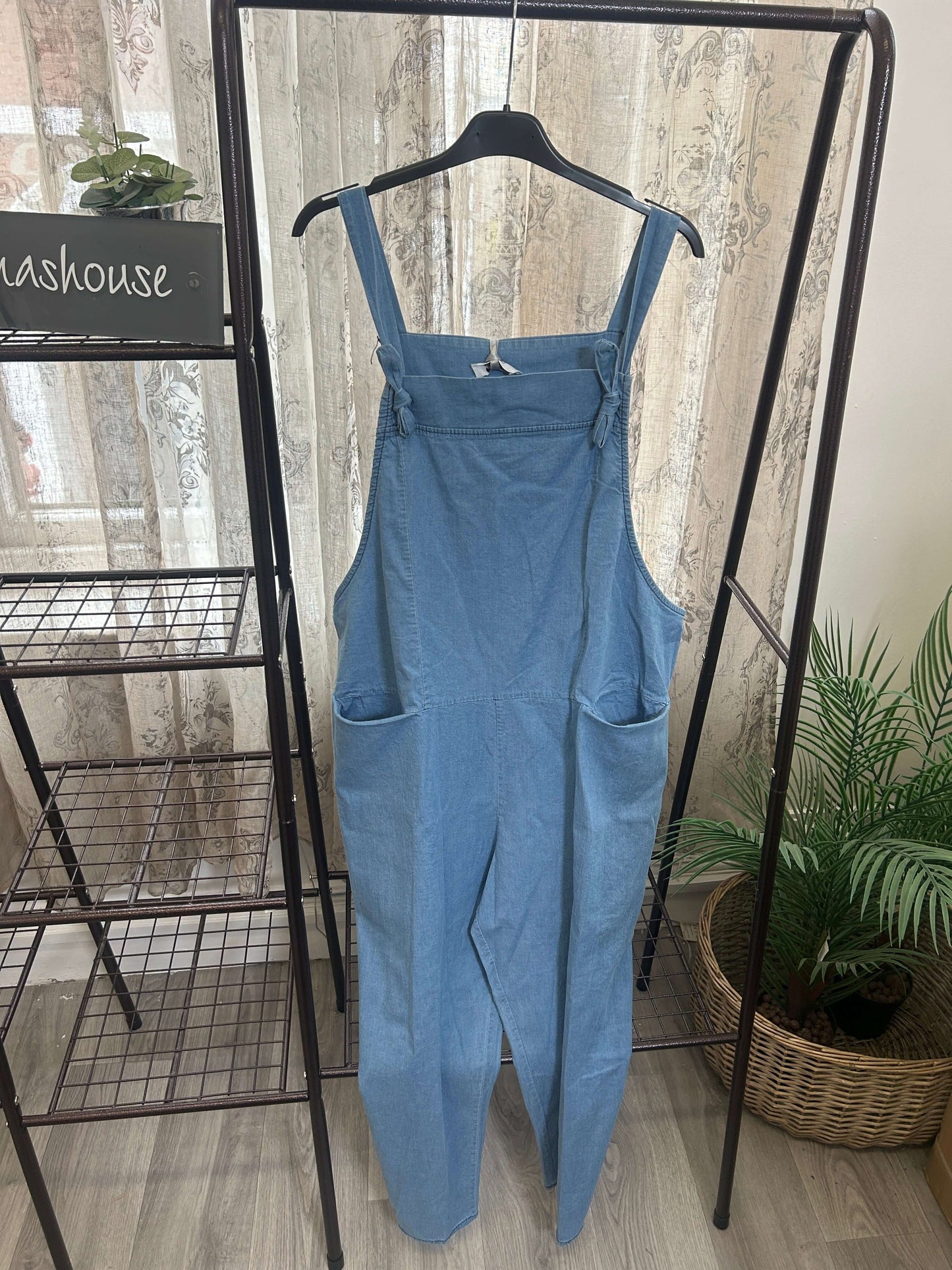 Slouchy Denim Look Cotton Dungarees