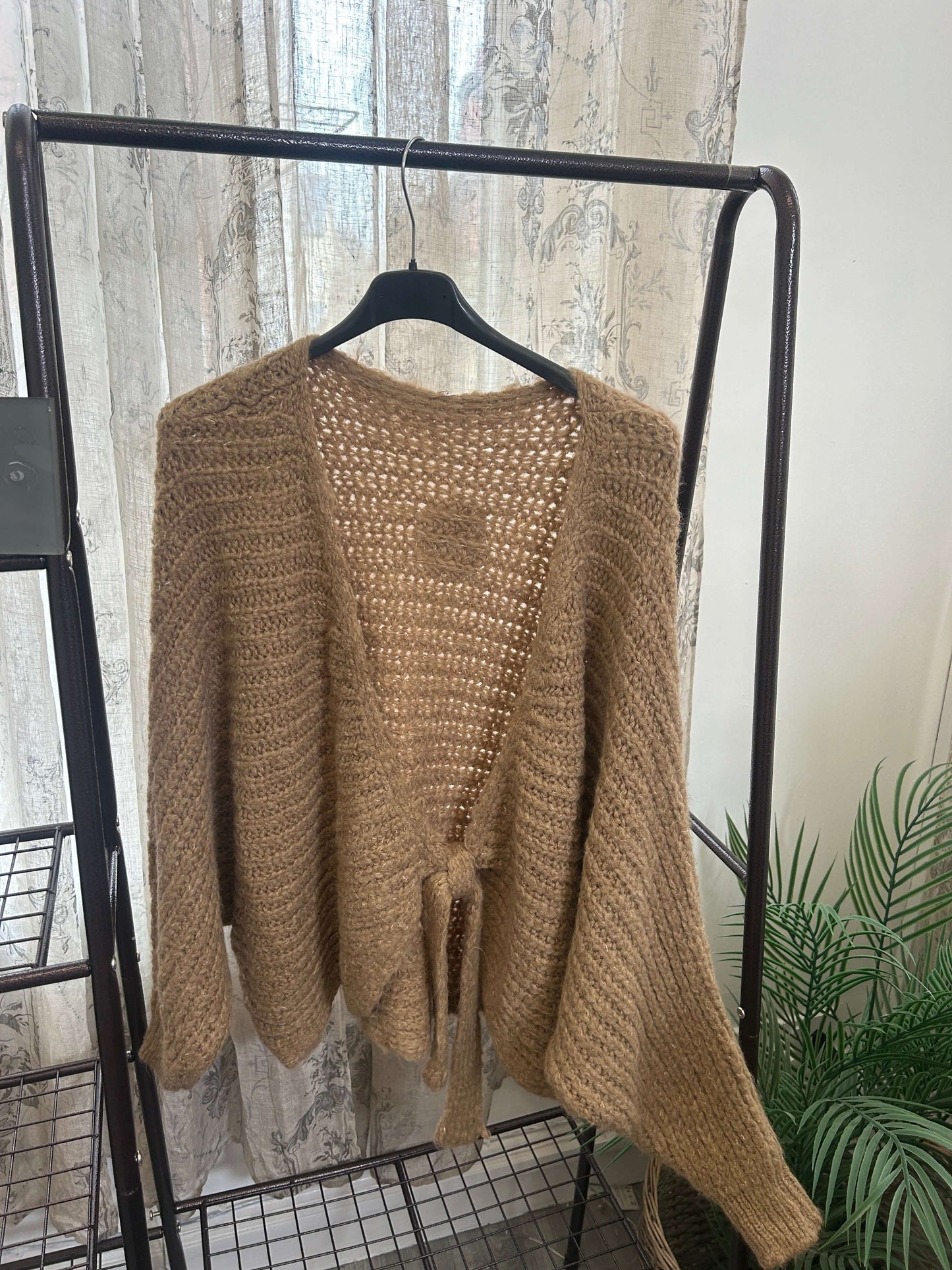 Tie Front Shawl Style Cosy Knit Cardigan