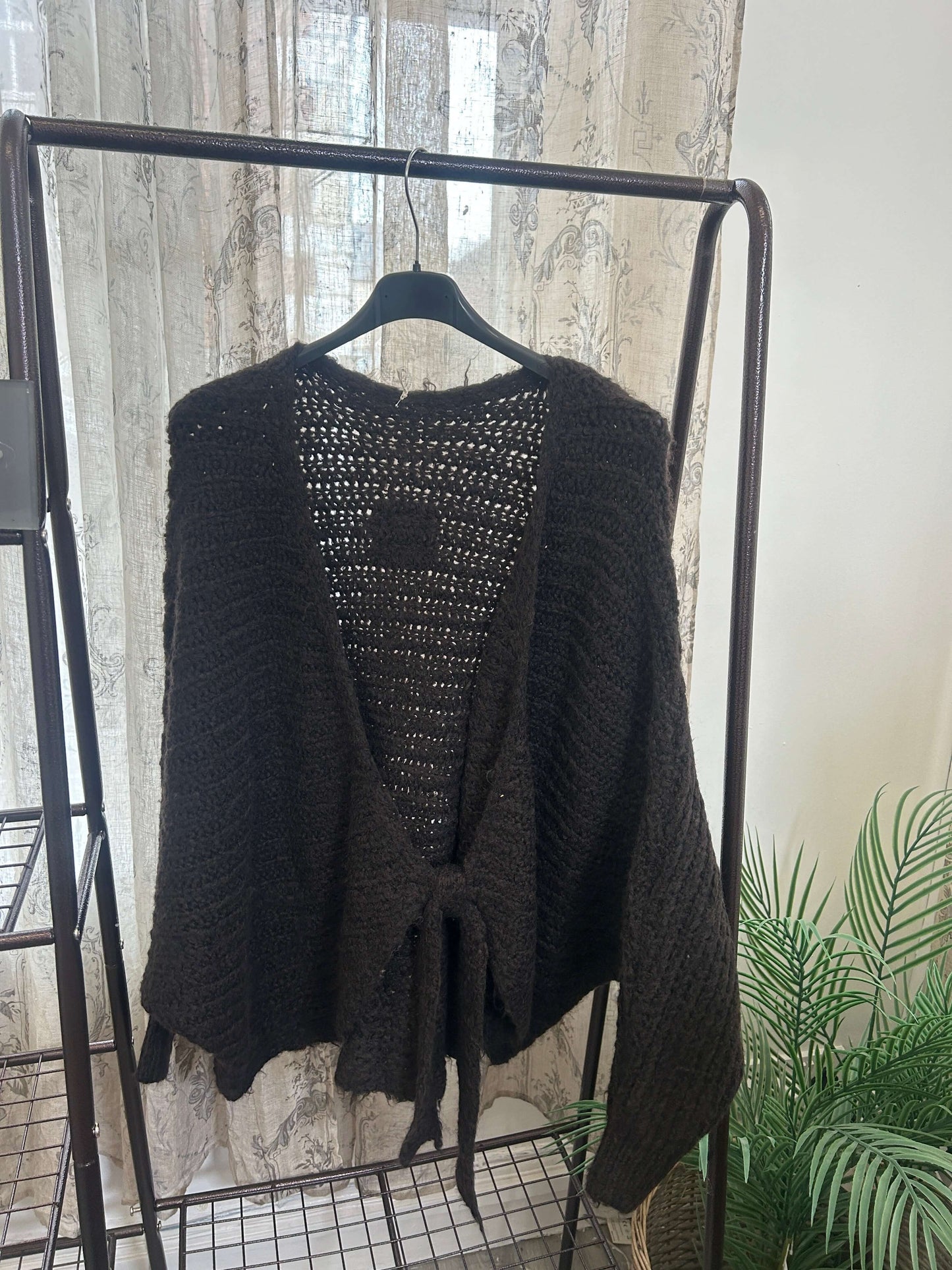 Tie Front Shawl Style Cosy Knit Cardigan