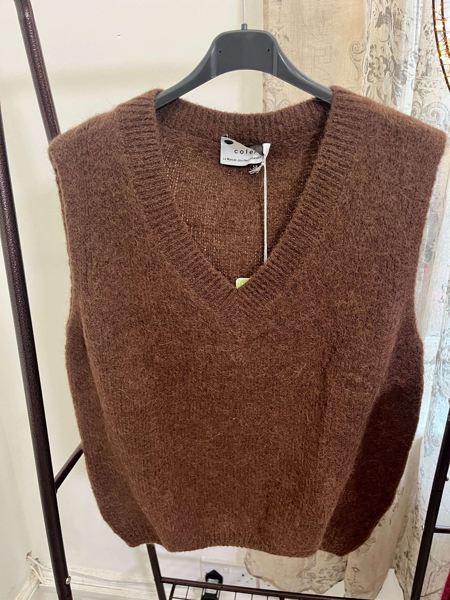 Colette V-Neck Mohair Knit Tank Top