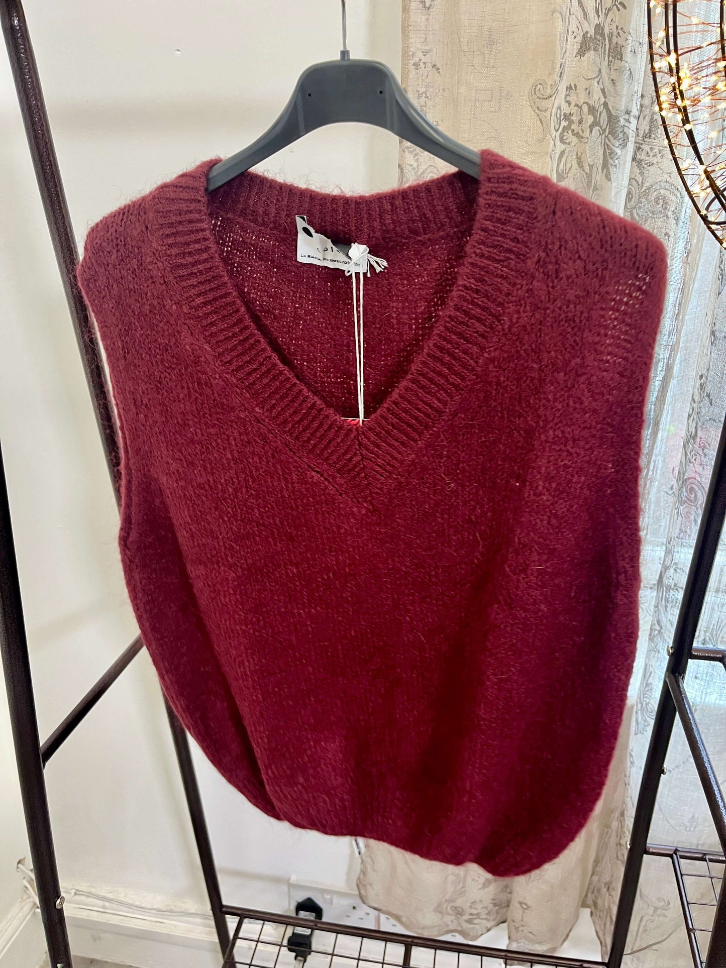 Colette V-Neck Mohair Knit Tank Top