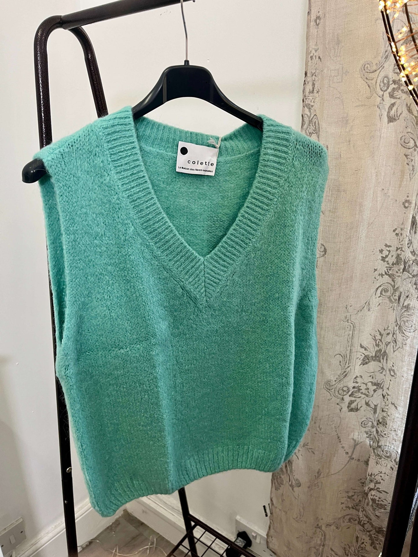 Colette V-Neck Mohair Knit Tank Top