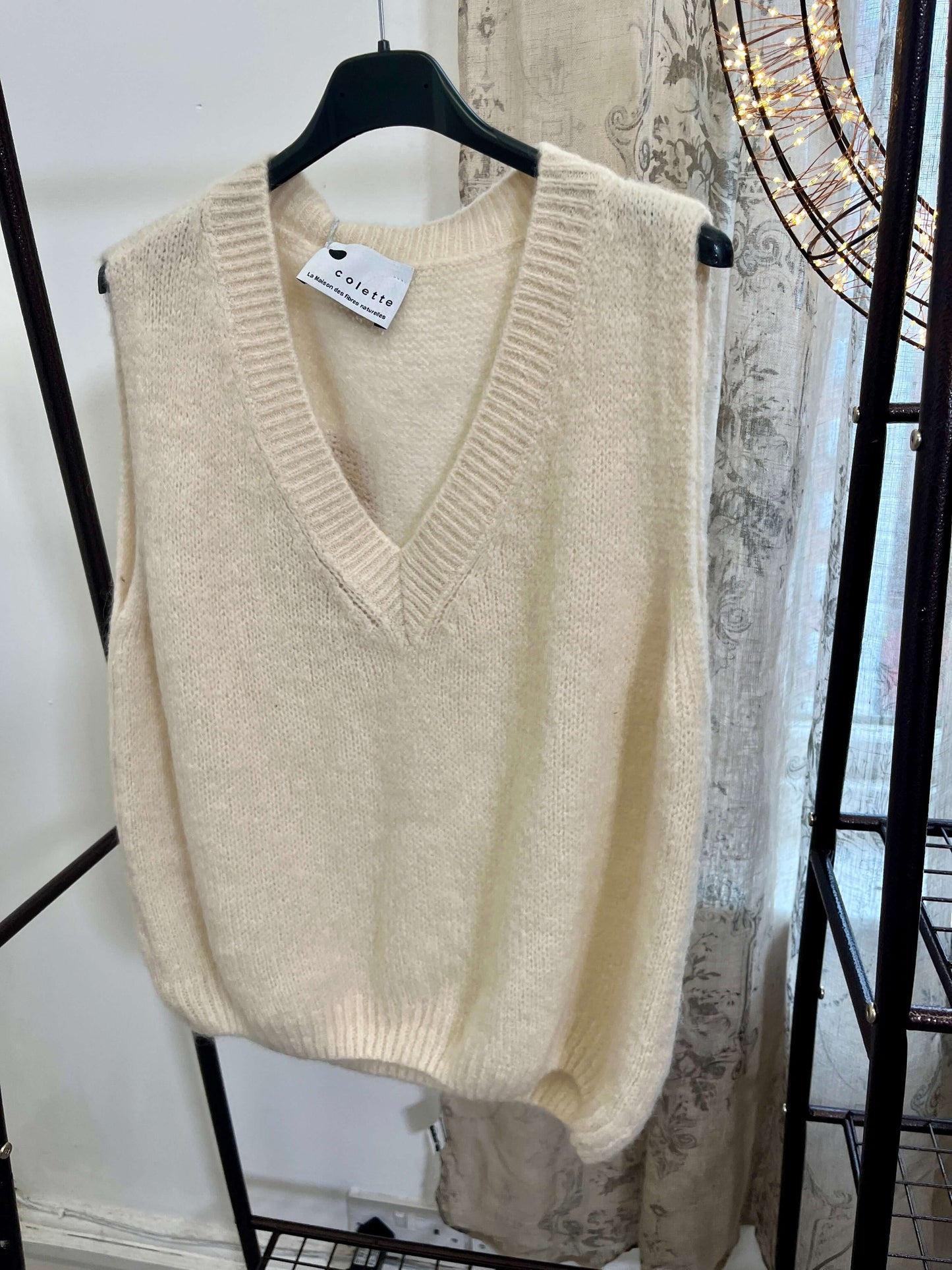 Colette V-Neck Mohair Knit Tank Top