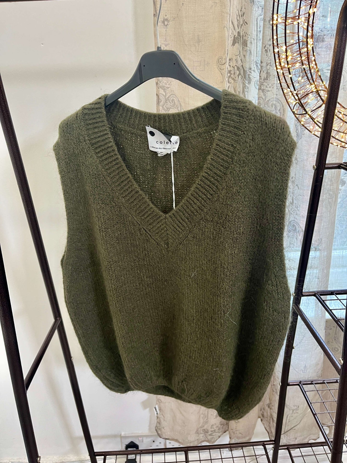 Colette V-Neck Mohair Knit Tank Top