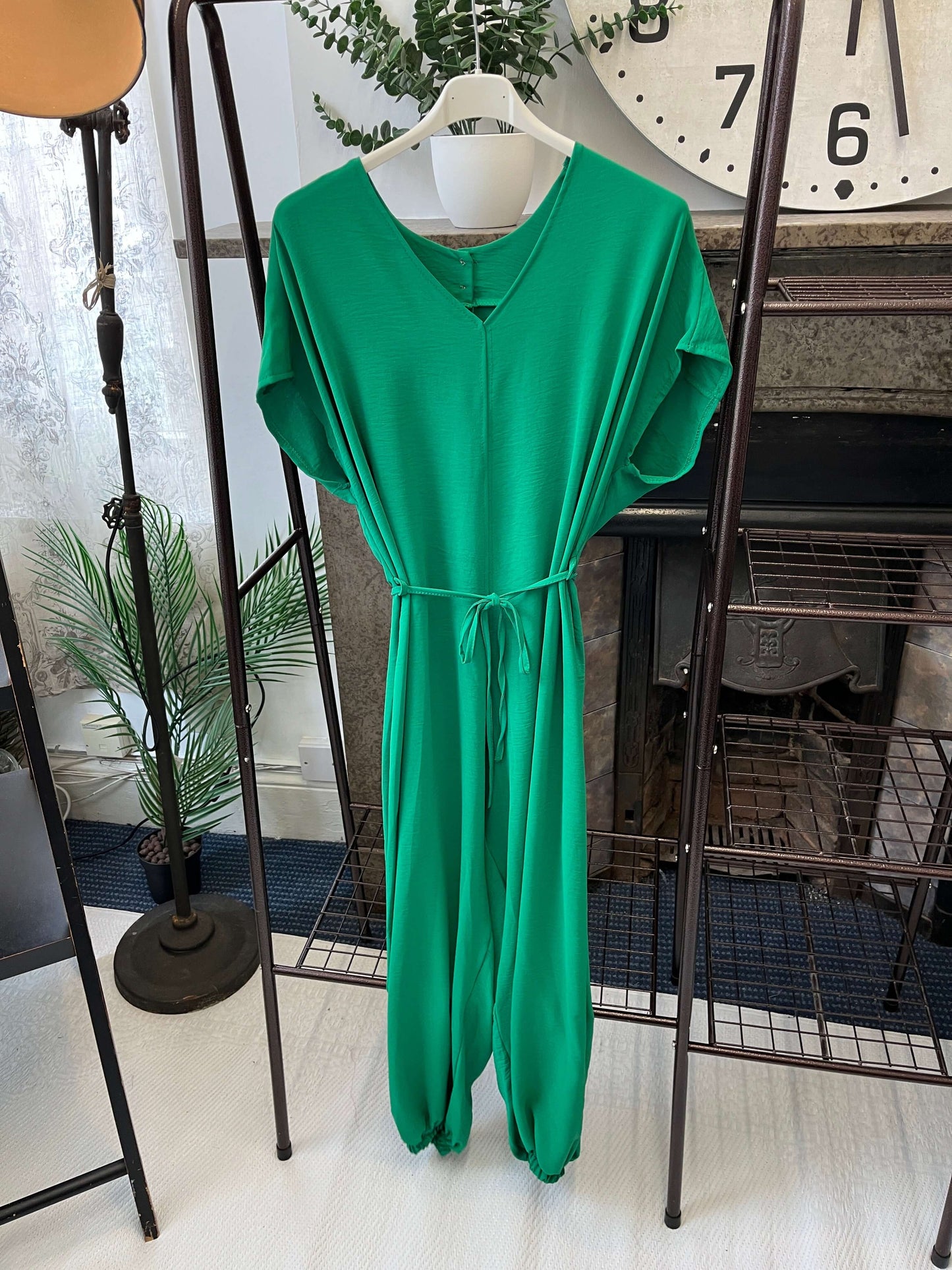 Charmaine Parachute V Neck Tie Waist Jumpsuit