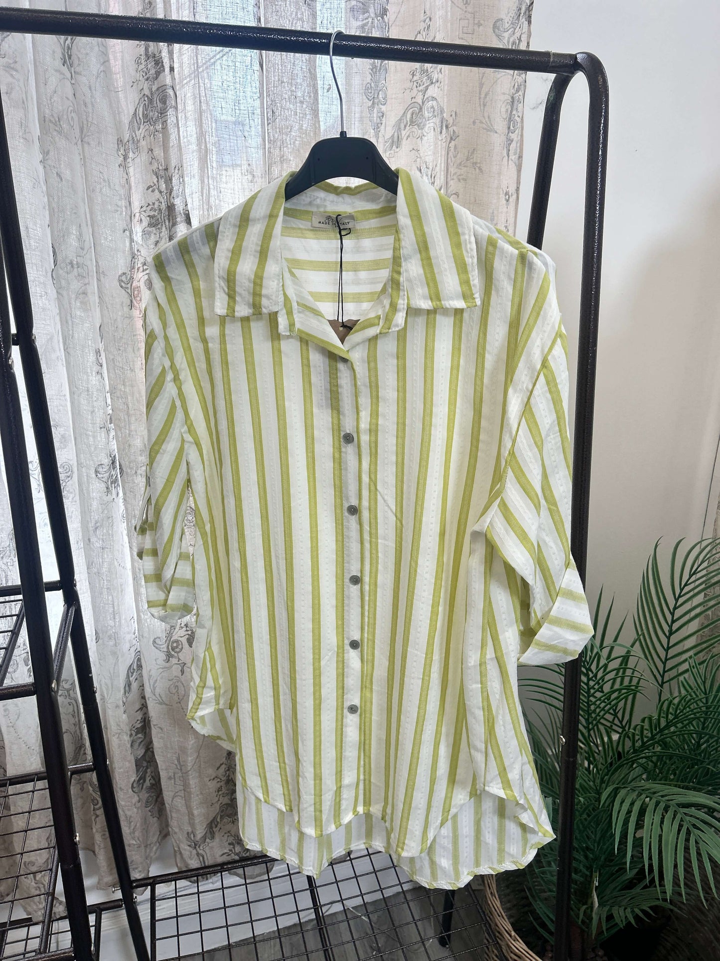 Stripe Slouchy Lightweight Cotton Shirt