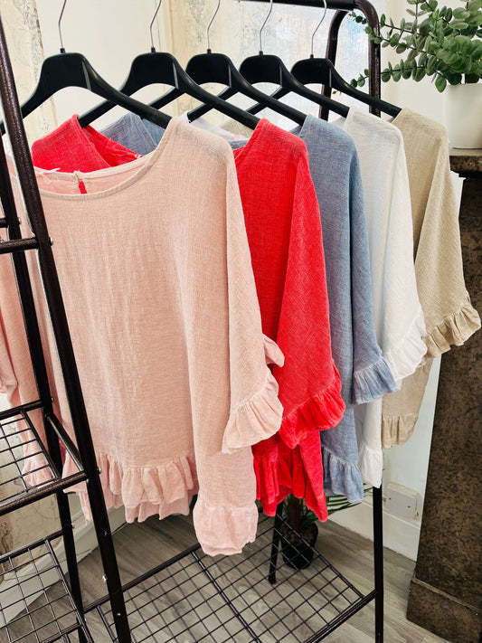 Frill Detail Top and Shorts Set