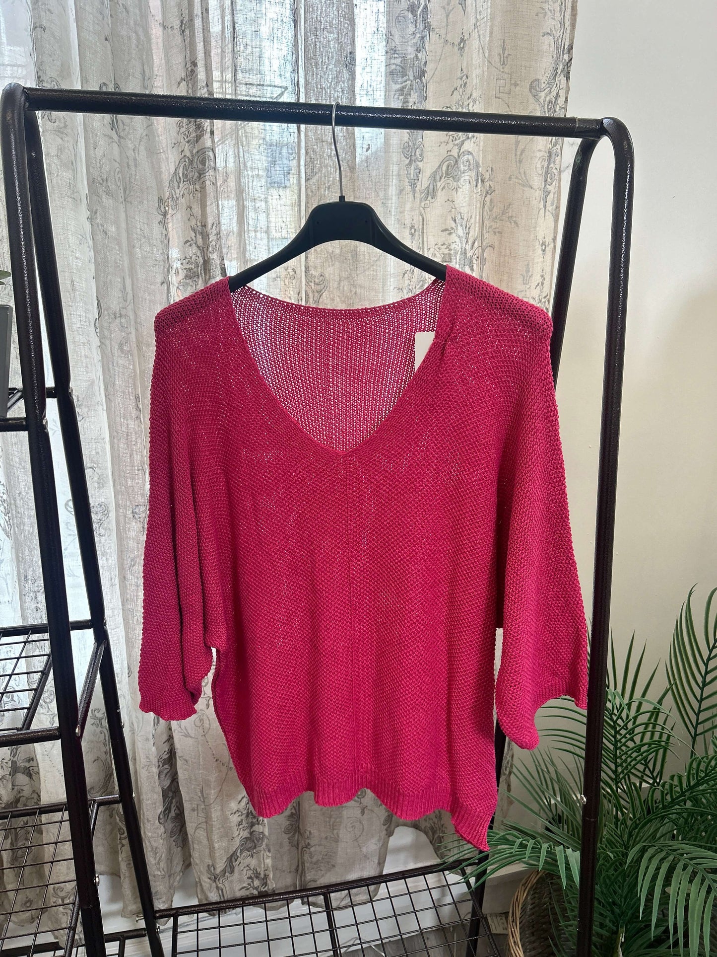 Loose Weave V Neck Layering Jumper