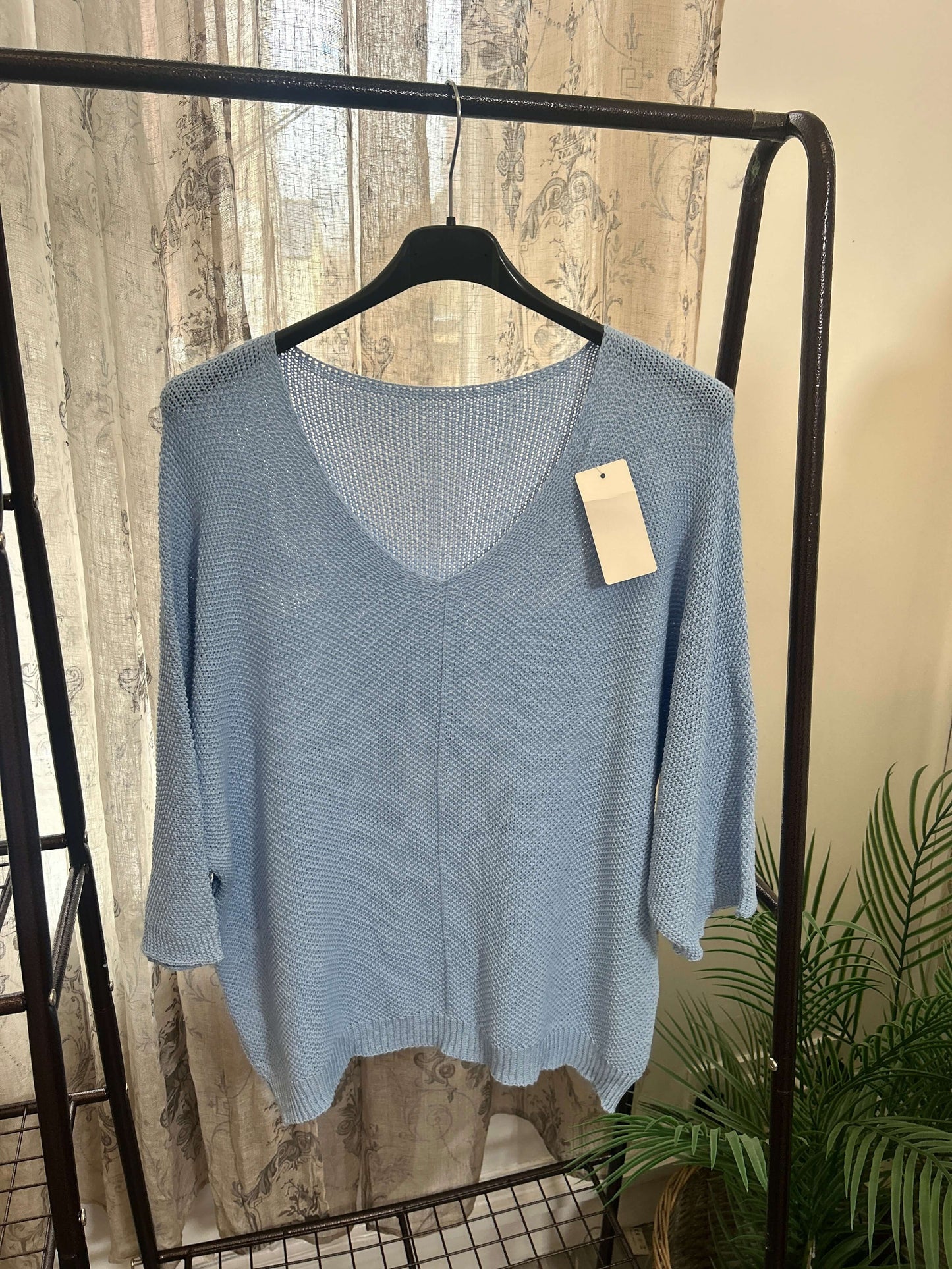 Loose Weave V Neck Layering Jumper